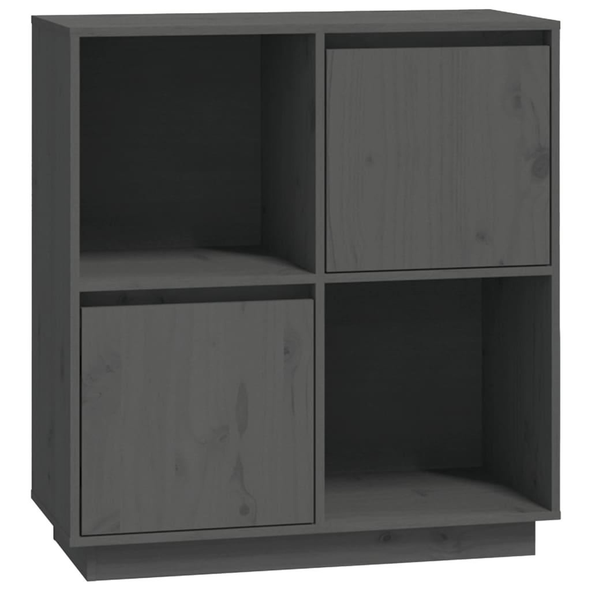 Voir la diapositive 2 : VIDAXL Buffet Gris 74x35x80 cm Bois massif de pin