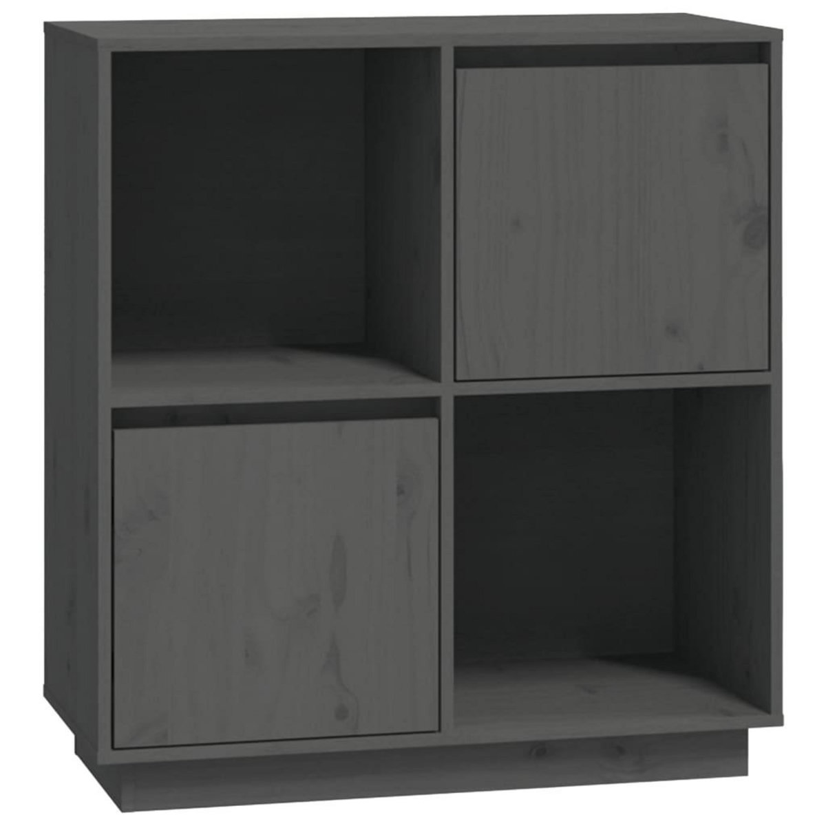 VIDAXL Buffet Gris 74x35x80 cm Bois massif de pin