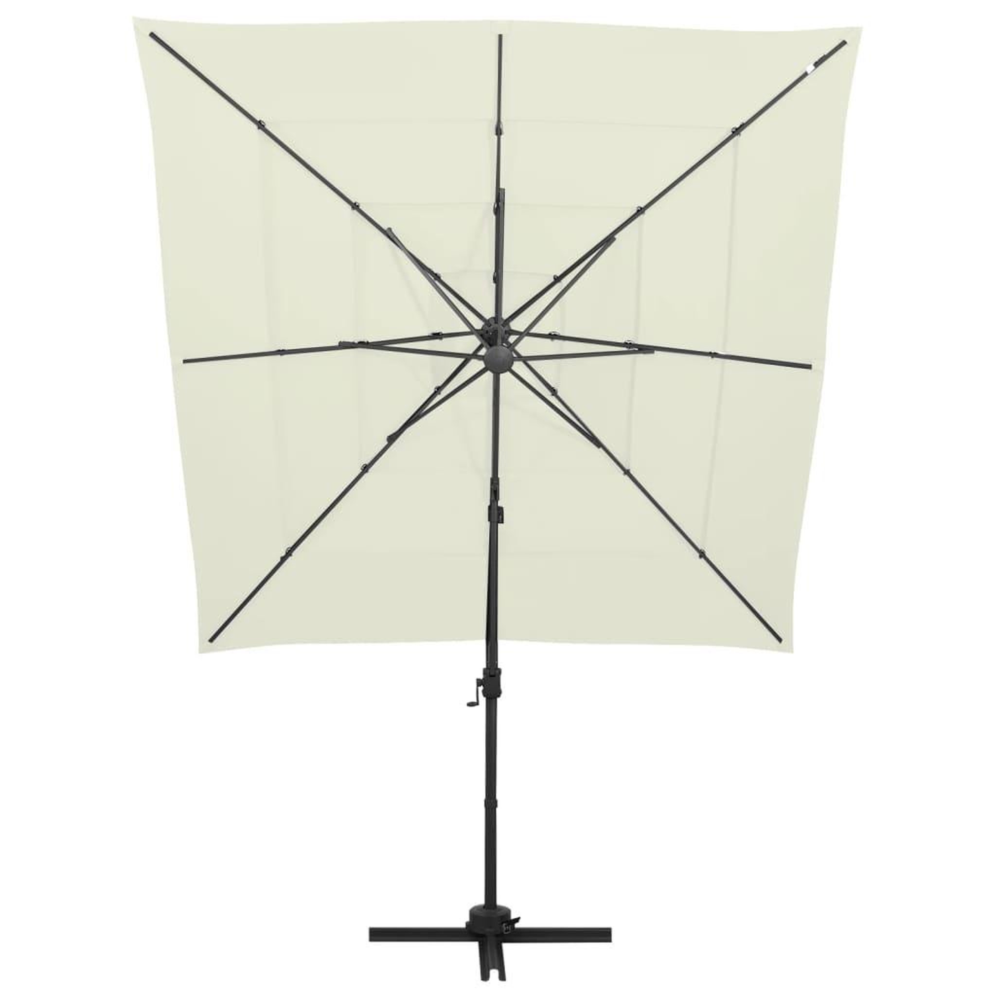 Voir la diapositive 5 : VIDAXL Parasol de jardin a 4 niveaux avec mat en aluminium sable