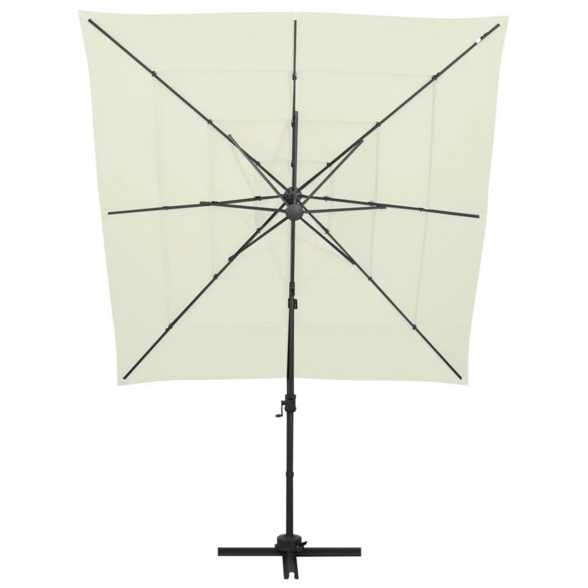 VIDAXL Parasol de jardin a 4 niveaux avec mat en aluminium sable