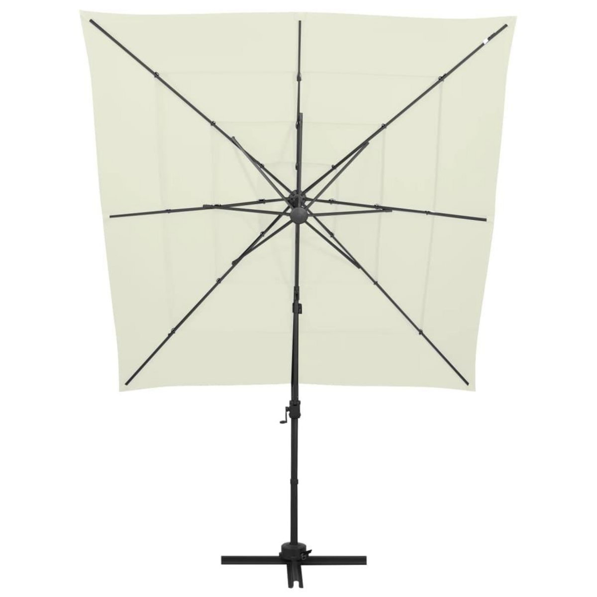 VIDAXL Parasol de jardin a 4 niveaux avec mat en aluminium sable