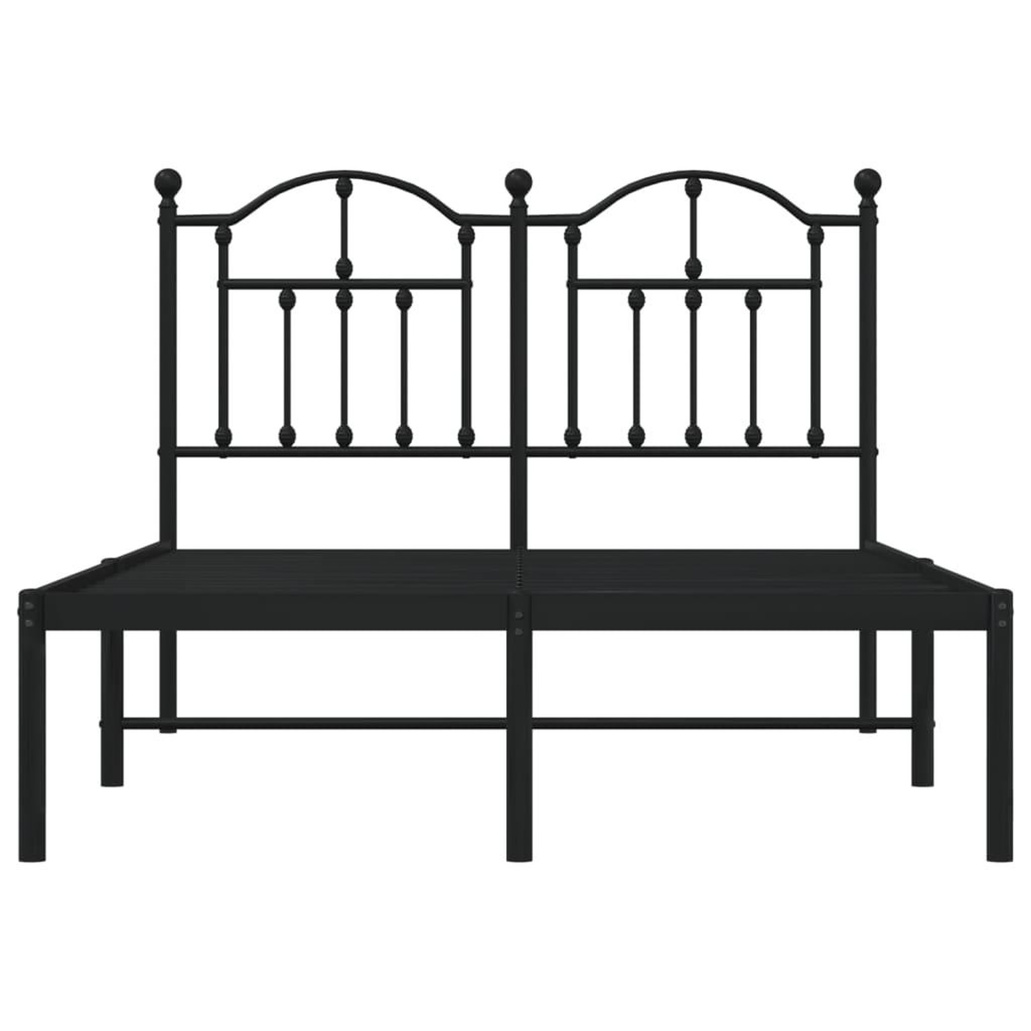 Voir la diapositive 5 : VIDAXL Cadre de lit metal sans matelas avec tete de lit noir 120x200cm