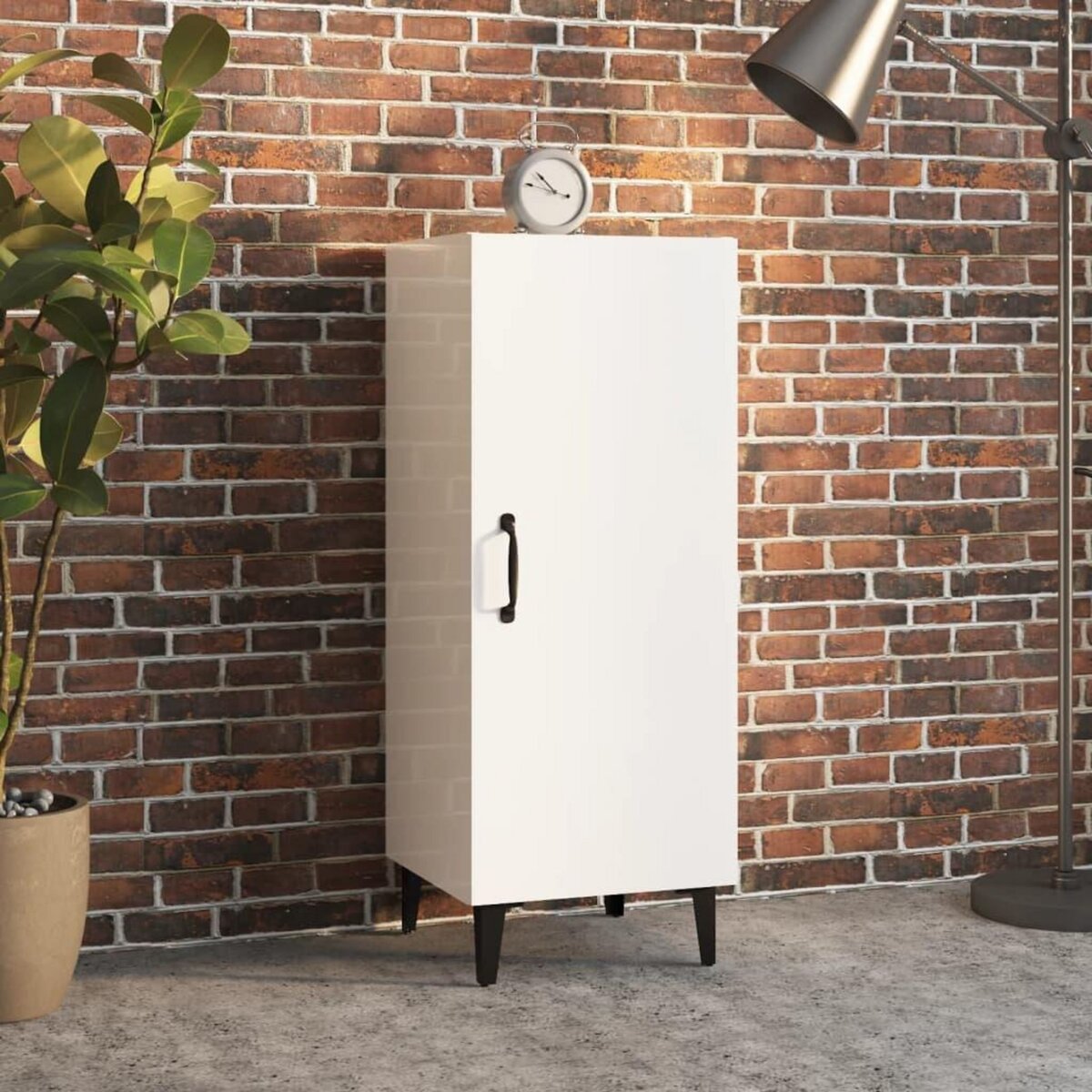 VIDAXL Buffet Blanc brillant 34,5x34x90 cm Bois d'ingenierie