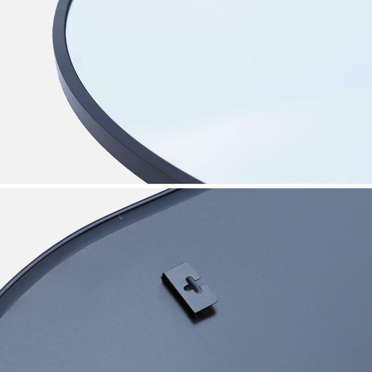 SWEEEK Miroir ovale aluminium 60 x 120 x 1.6 cm noir - Ashley