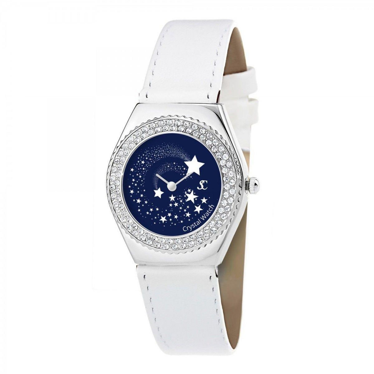 SC CRYSTAL Montre Alysson étoiles à mouvement tournant SC Crystal ornée de Cristaux scintillants