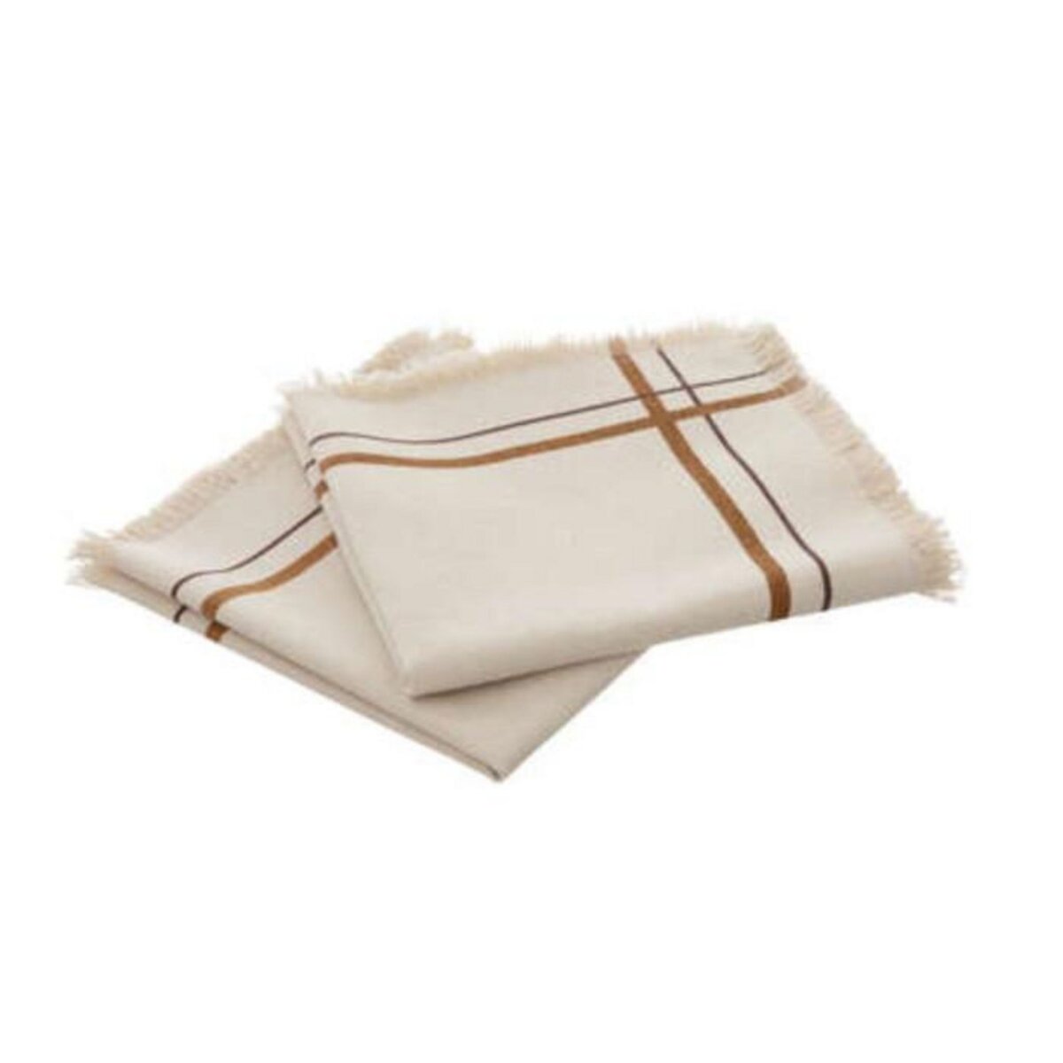 ATMOSPHERA Lot de 2 Serviettes de Table Rayé  Maha  40x40cm Beige