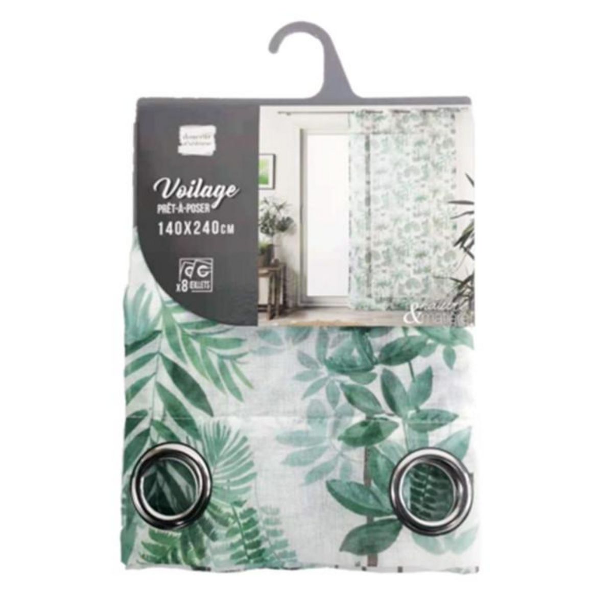 Paris Prix Rideau Voilage à Œillets  Amazonia  140x240cm Vert
