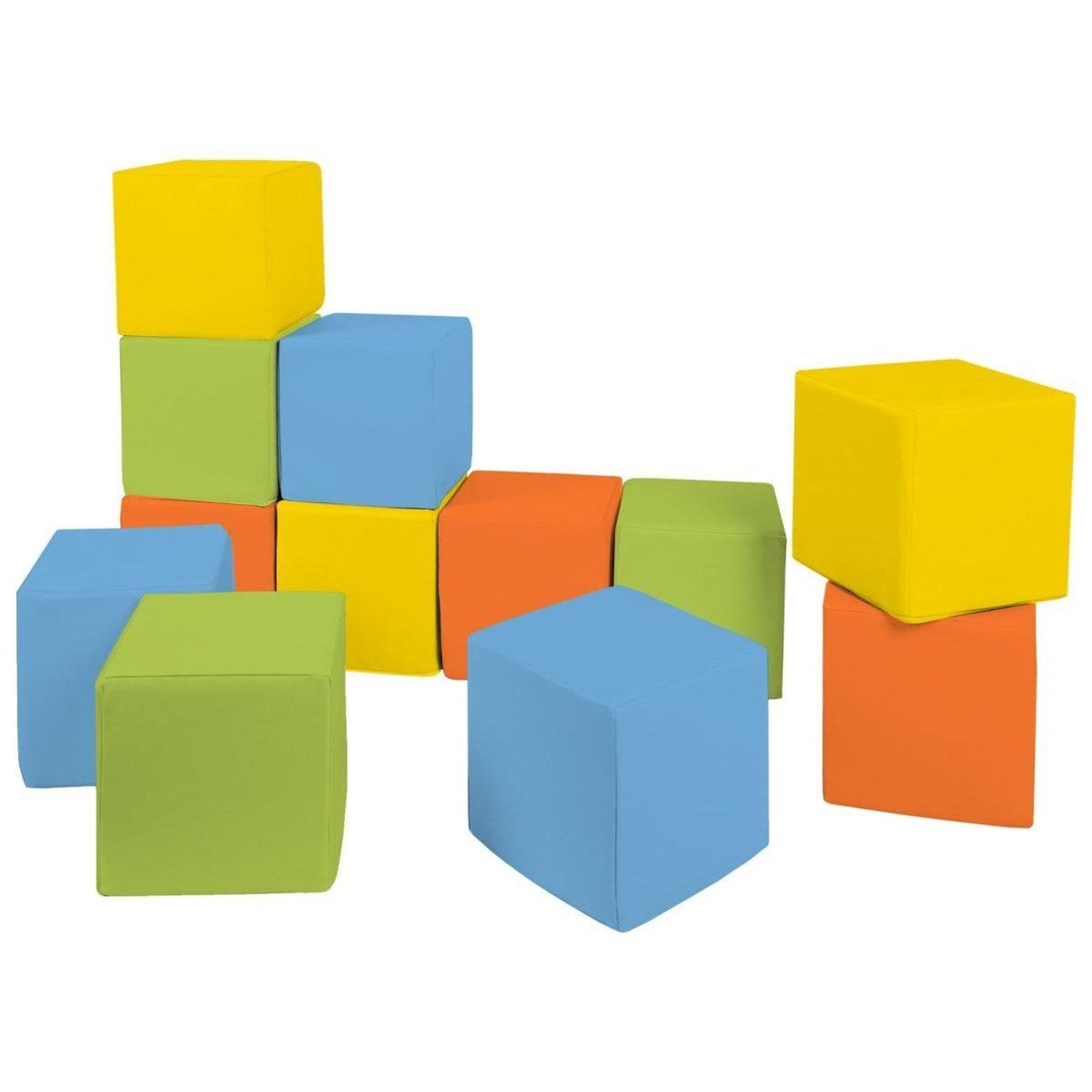 Voir la diapositive 3 : VELINDA Cubes - Lot de 12 blocs en mousse — jaune, vert, bleu, orange