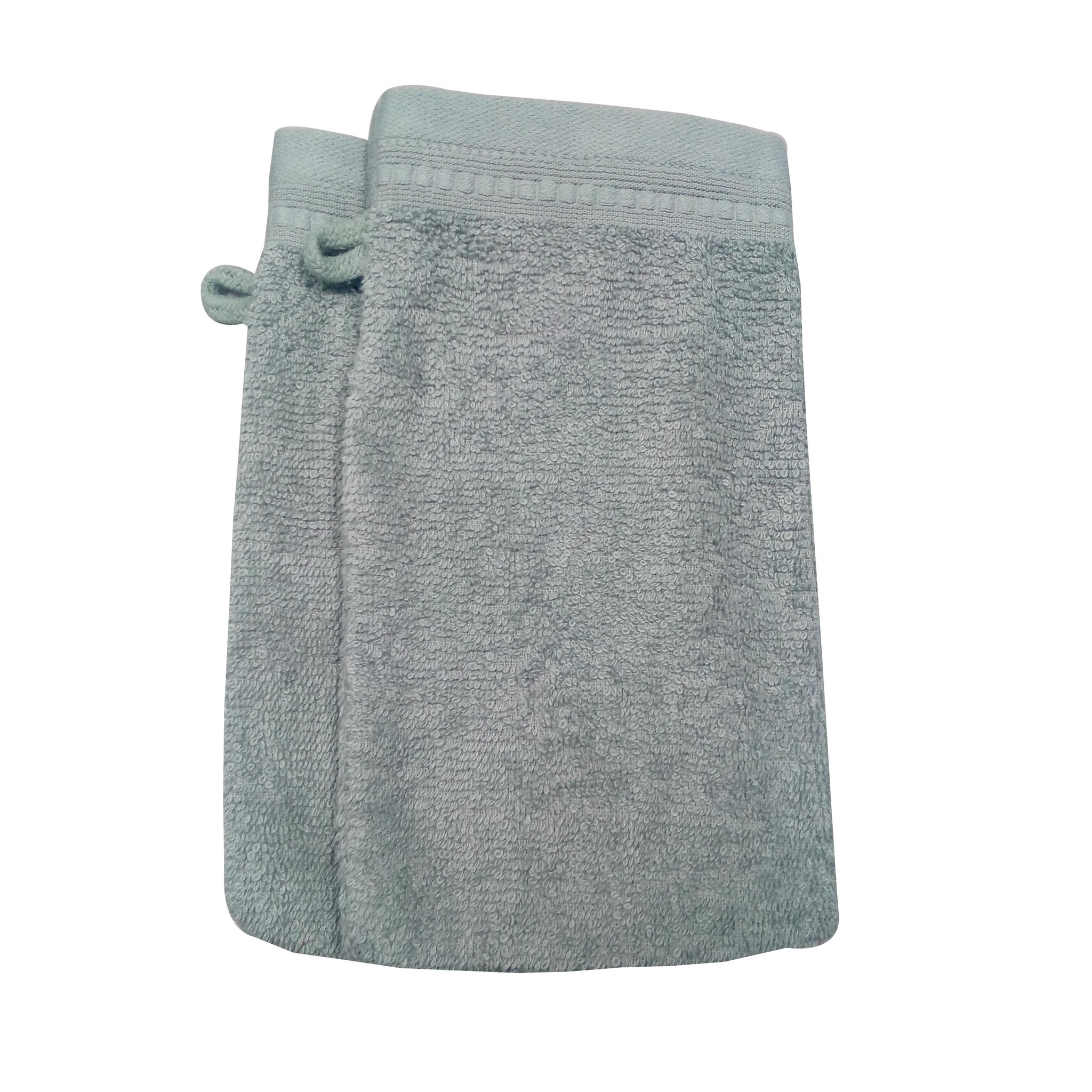 Voir la diapositive 1 : ACTUEL Lot de 2 gant de toilette uni en coton 400g/m²