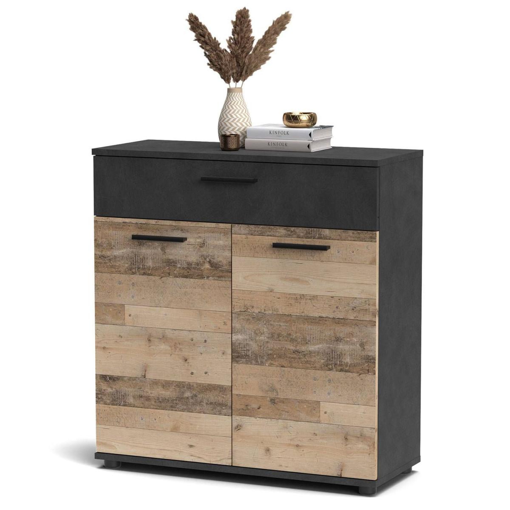 Voir la diapositive 2 : Paris Prix Buffet 2 Portes & 1 Tiroir  Bernard  85cm Naturel