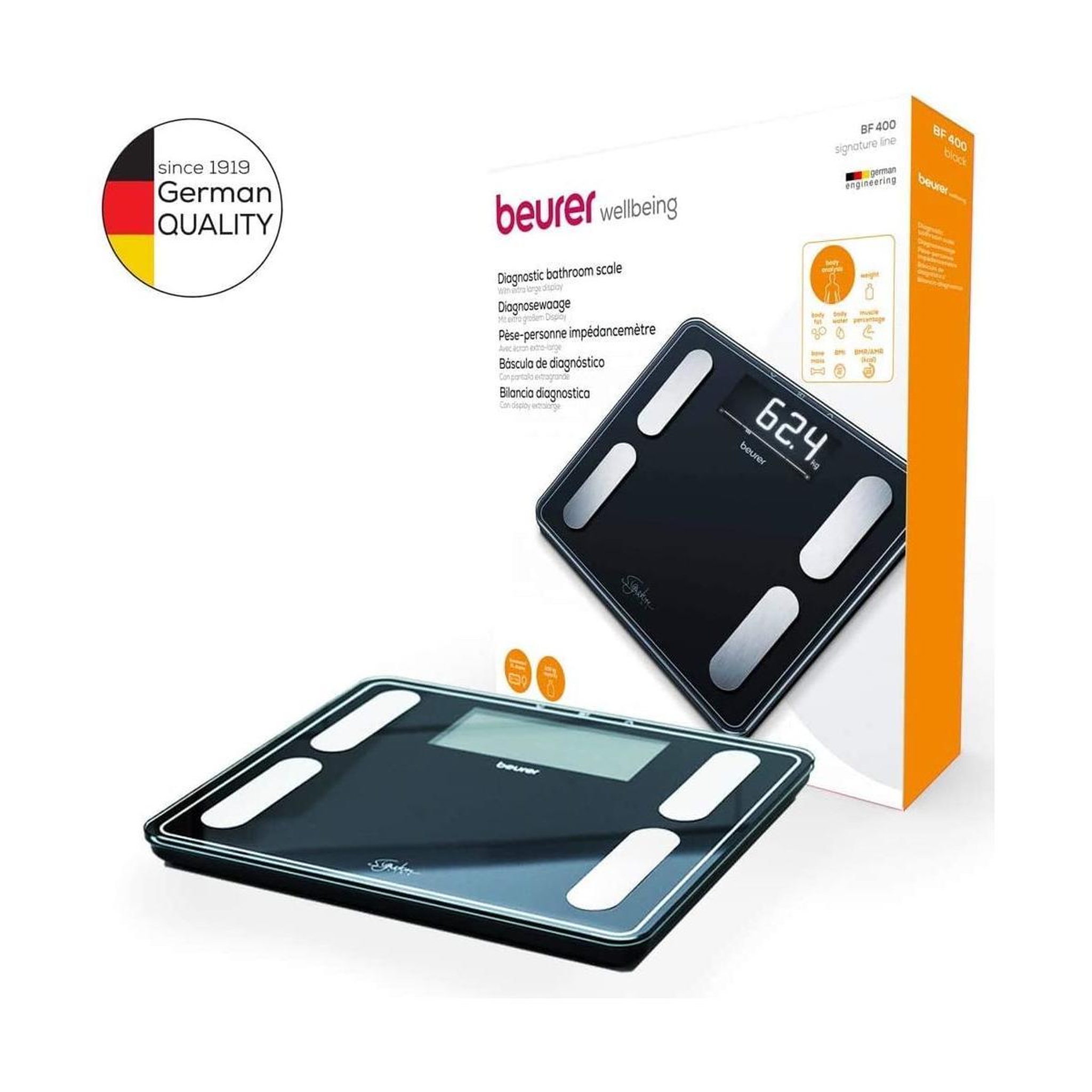 Voir la diapositive 3 : Beurer Beurer bf 400 rectangle noir pèse-personne électronique