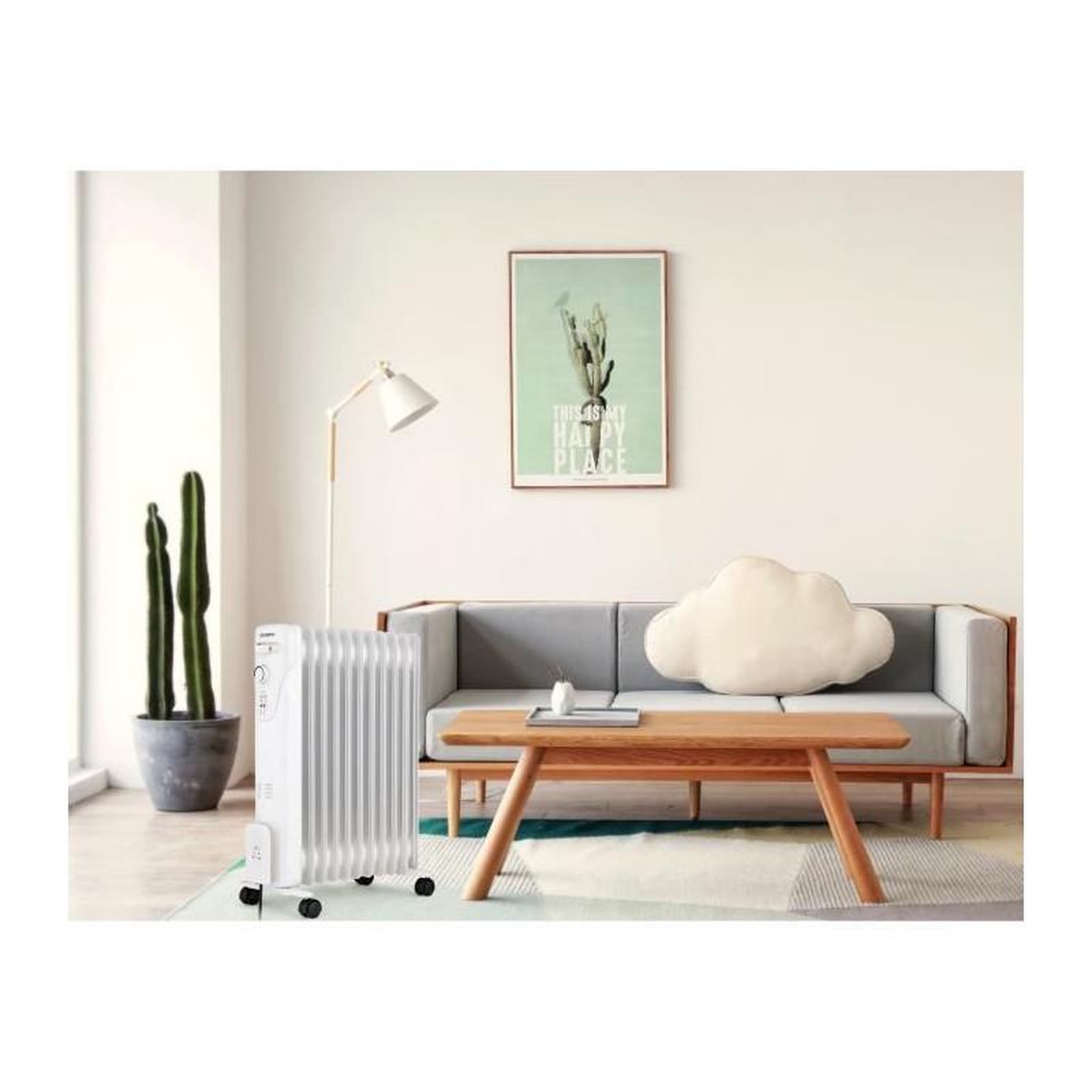 Voir la diapositive 6 : OCEANIC Radiateur électrique bain d'huile 2500W OCEANIC - 3 puissances - 11 éléments - Blanc - Mobile