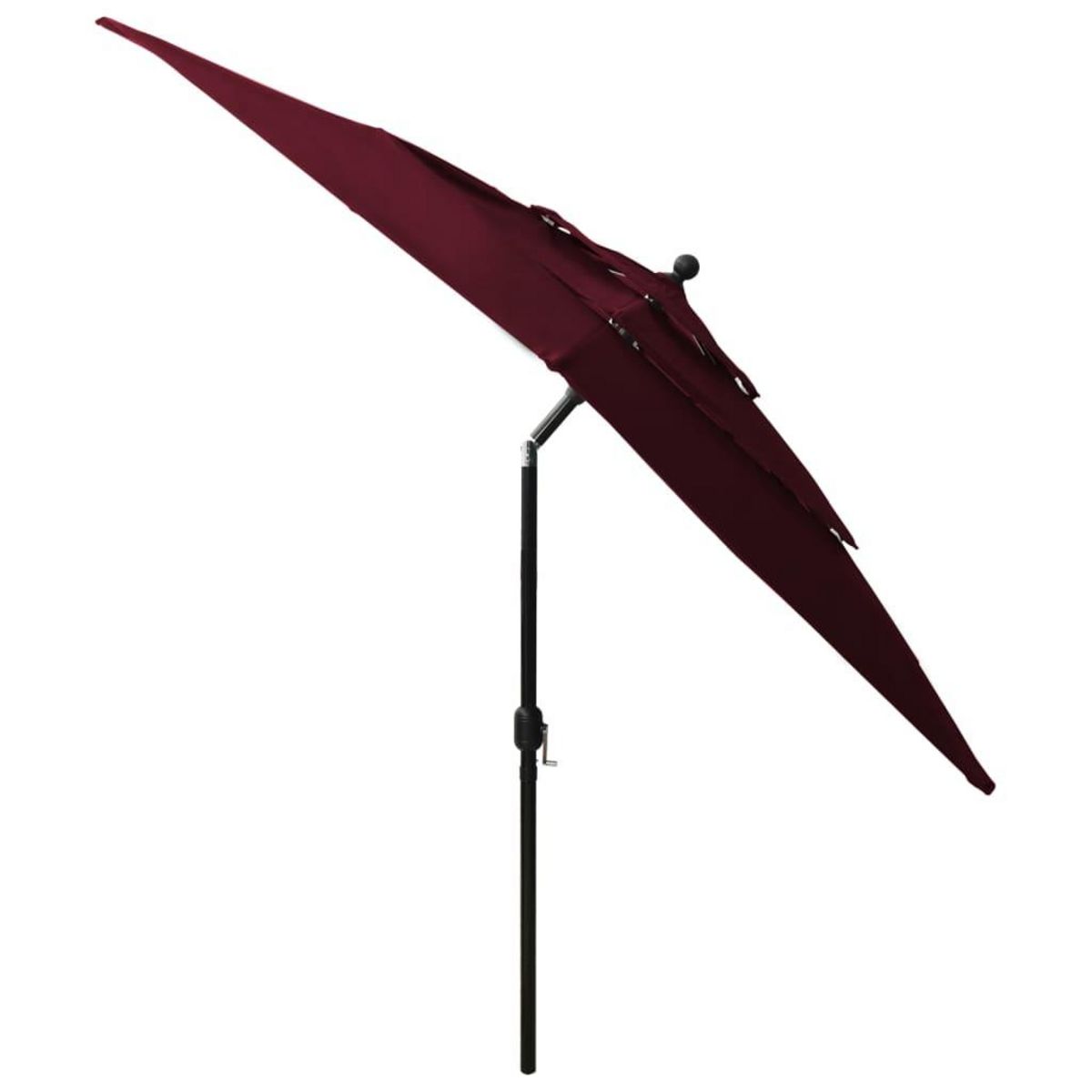 VIDAXL Parasol de jardin a 3 niveaux mat en aluminium rouge bordeaux