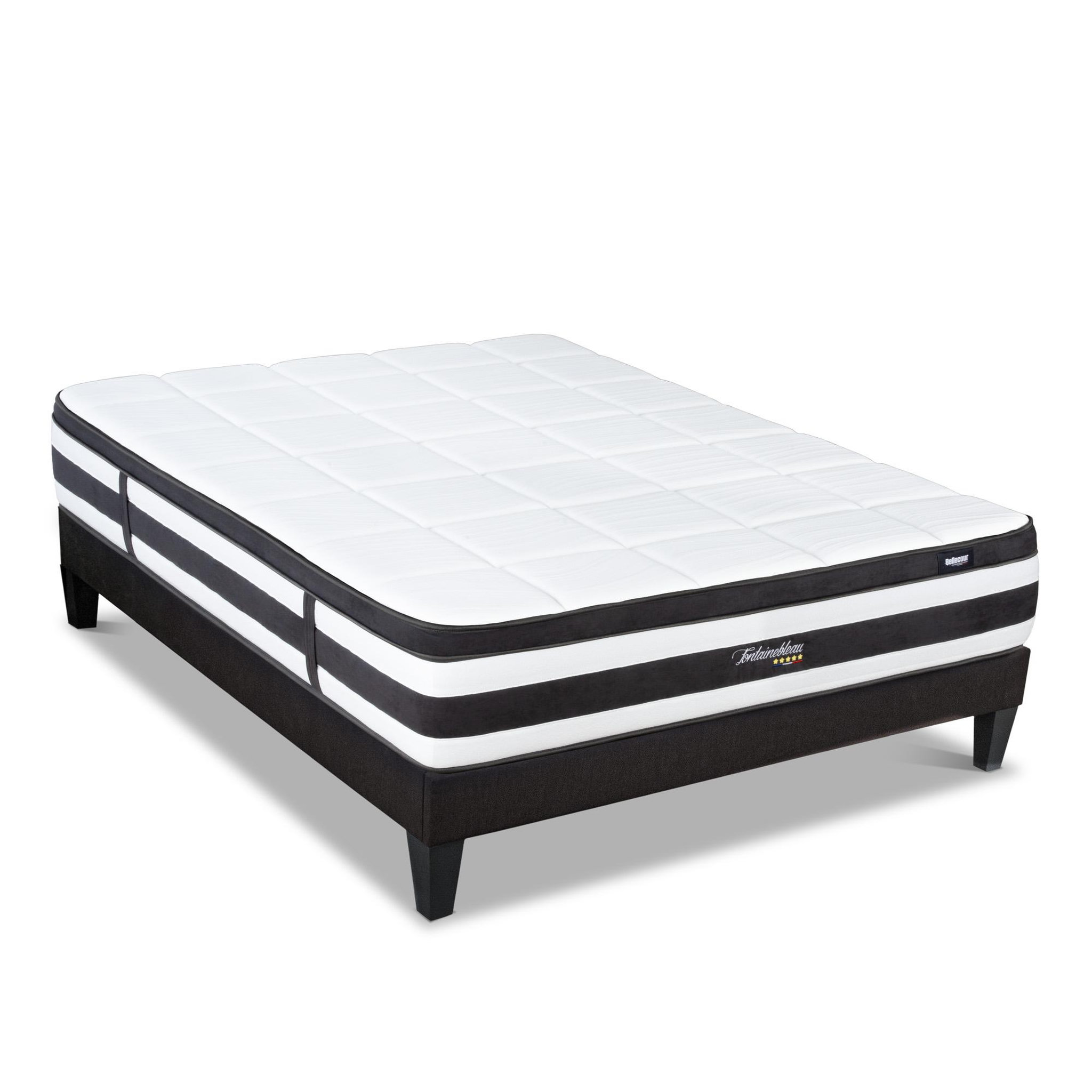 Voir la diapositive 1 : BELLECOUR Bellecour literie | ensemble fontainebleau | matelas ressorts ensachés + sommier bois