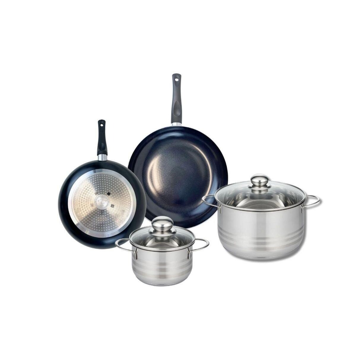 ELO Ensemble de 2 Poêles de cuisson 20 et 24 cm et 2 faitouts 14 et 20 cm Elo Prima Brillant