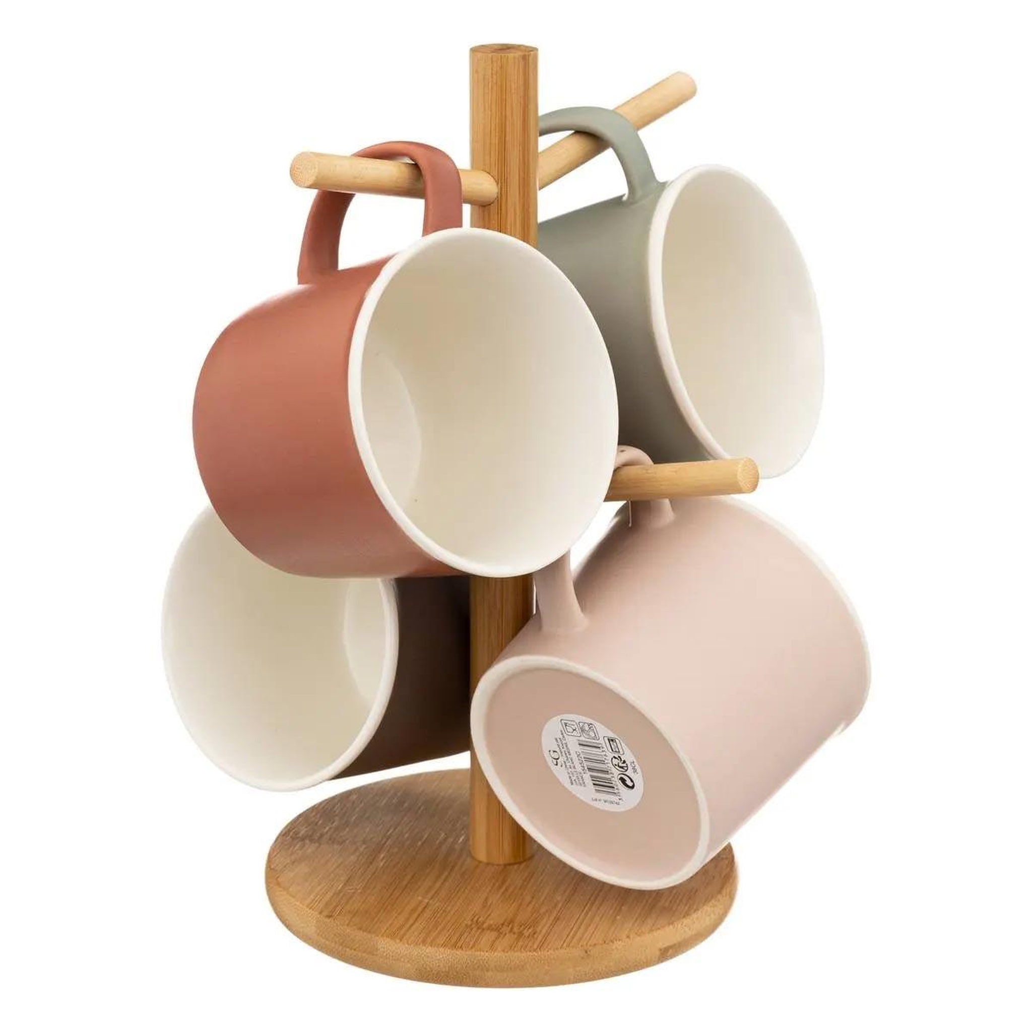 SECRET DE GOURMET Lot de 4 mugs sur rack  nature  38cl multicolore