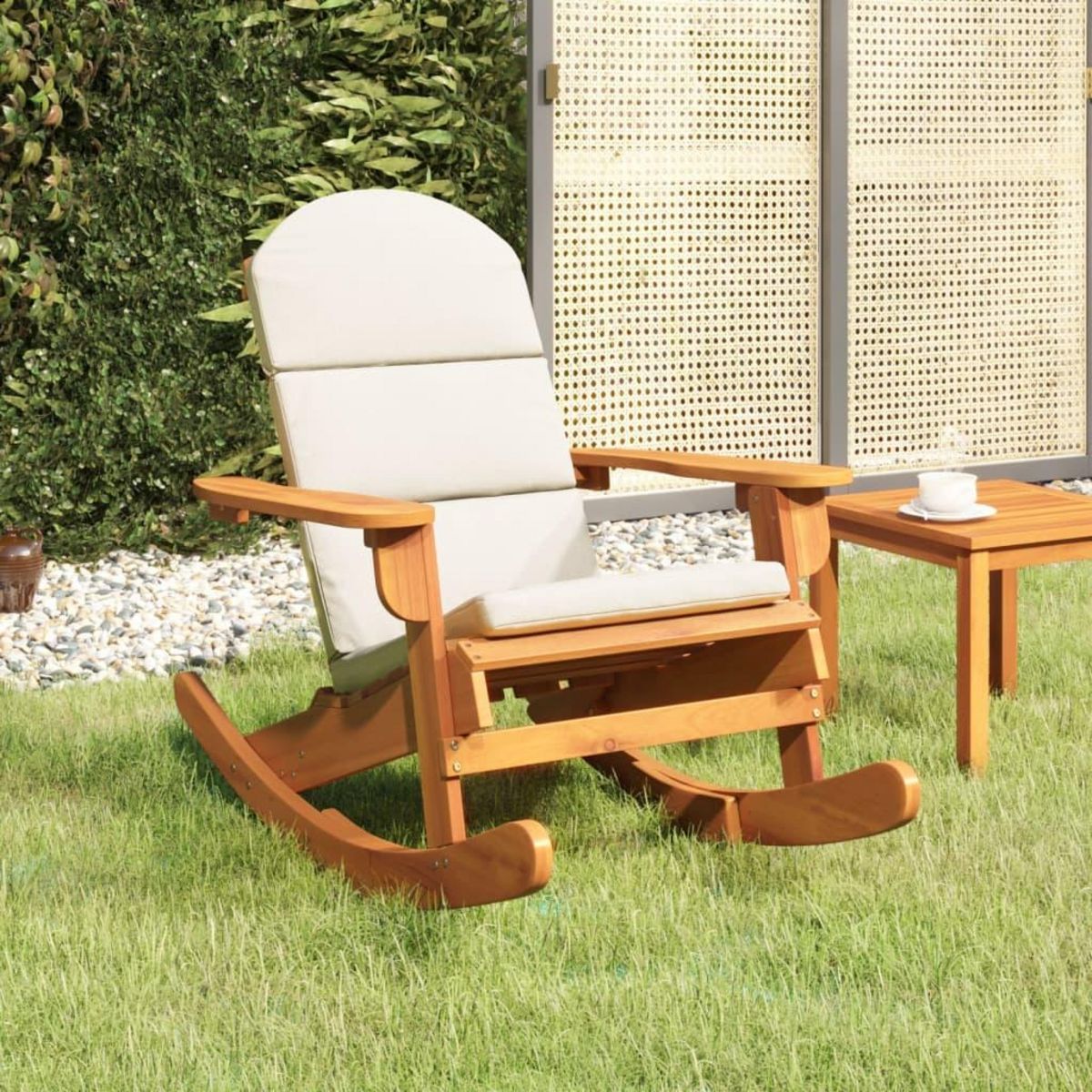 VIDAXL Chaise a bascule Adirondack avec coussins bois massif d'acacia
