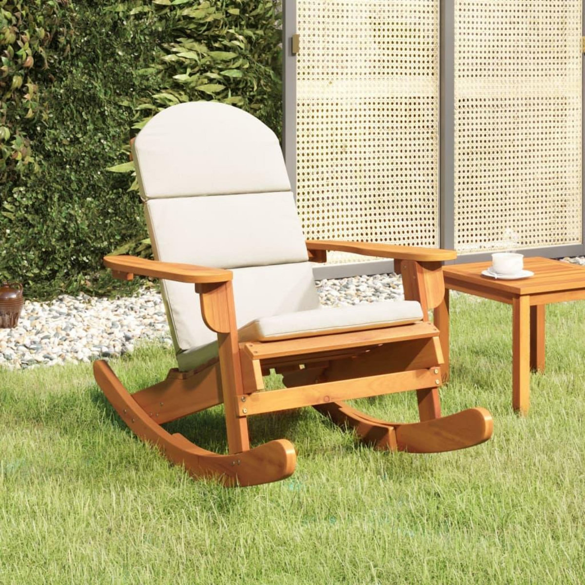 VIDAXL Chaise a bascule Adirondack avec coussins bois massif d'acacia