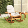 Voir la diapositive 1 : VIDAXL Chaise a bascule Adirondack avec coussins bois massif d'acacia