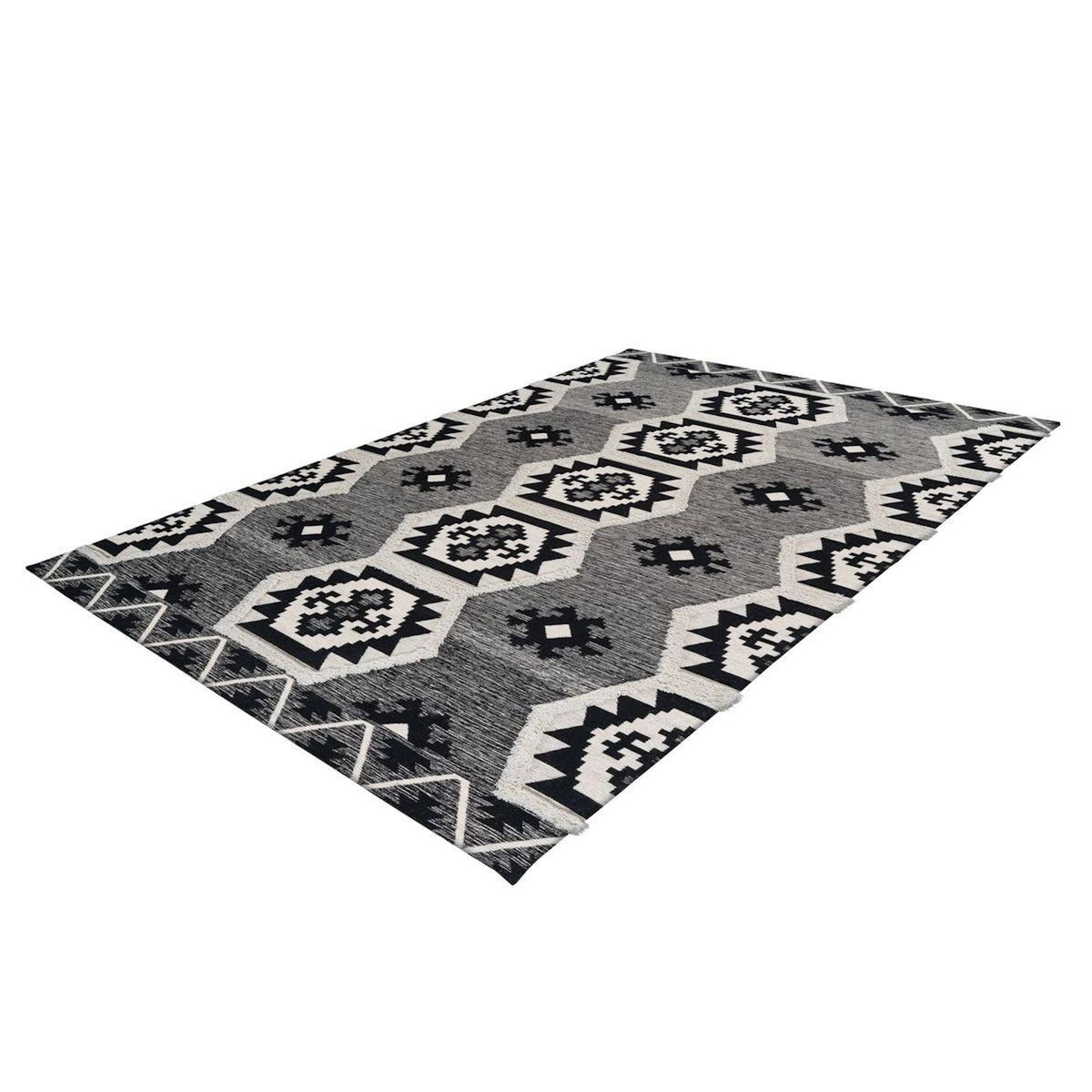 Paris Prix Tapis Coupe 3D à Poils Courts  Ethnie  Gris