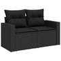 Voir la diapositive 5 : VIDAXL Salon de jardin 4 pcs avec coussins noir resine tressee