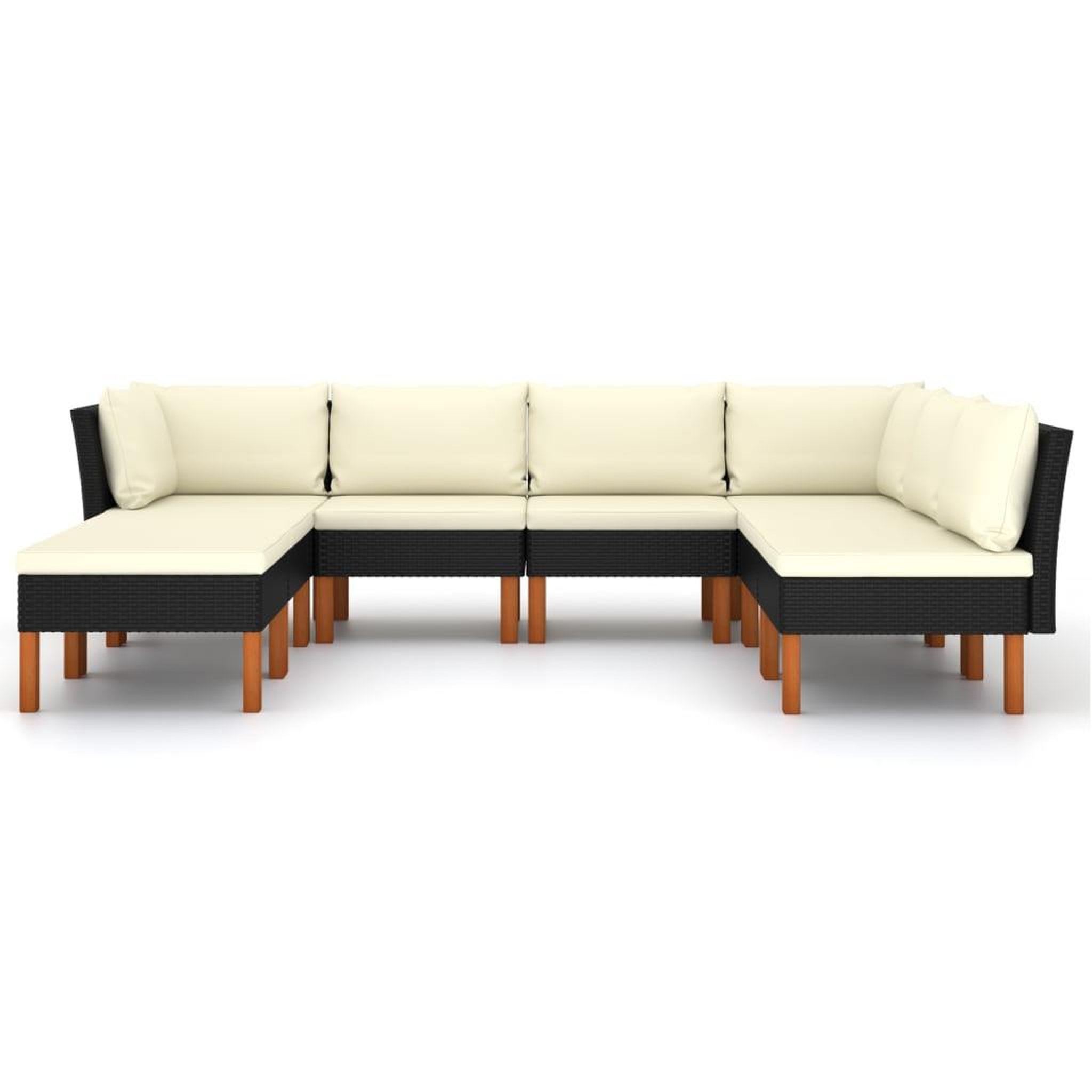 Voir la diapositive 3 : VIDAXL Salon de jardin 8 pcs avec coussins Resine tressee Noir