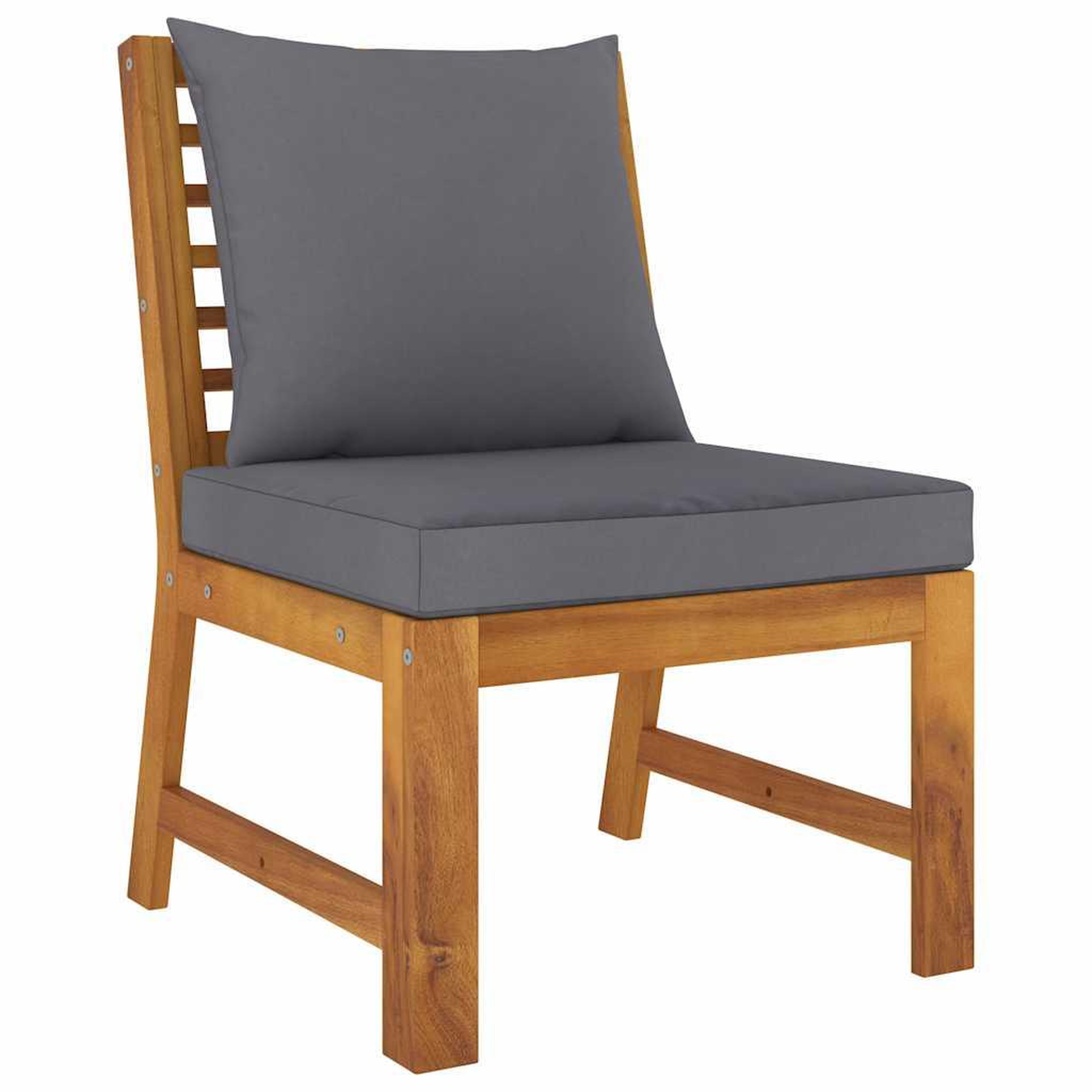 VIDAXL Canape central sectionnel avec coussin gris fonce Bois d'acacia