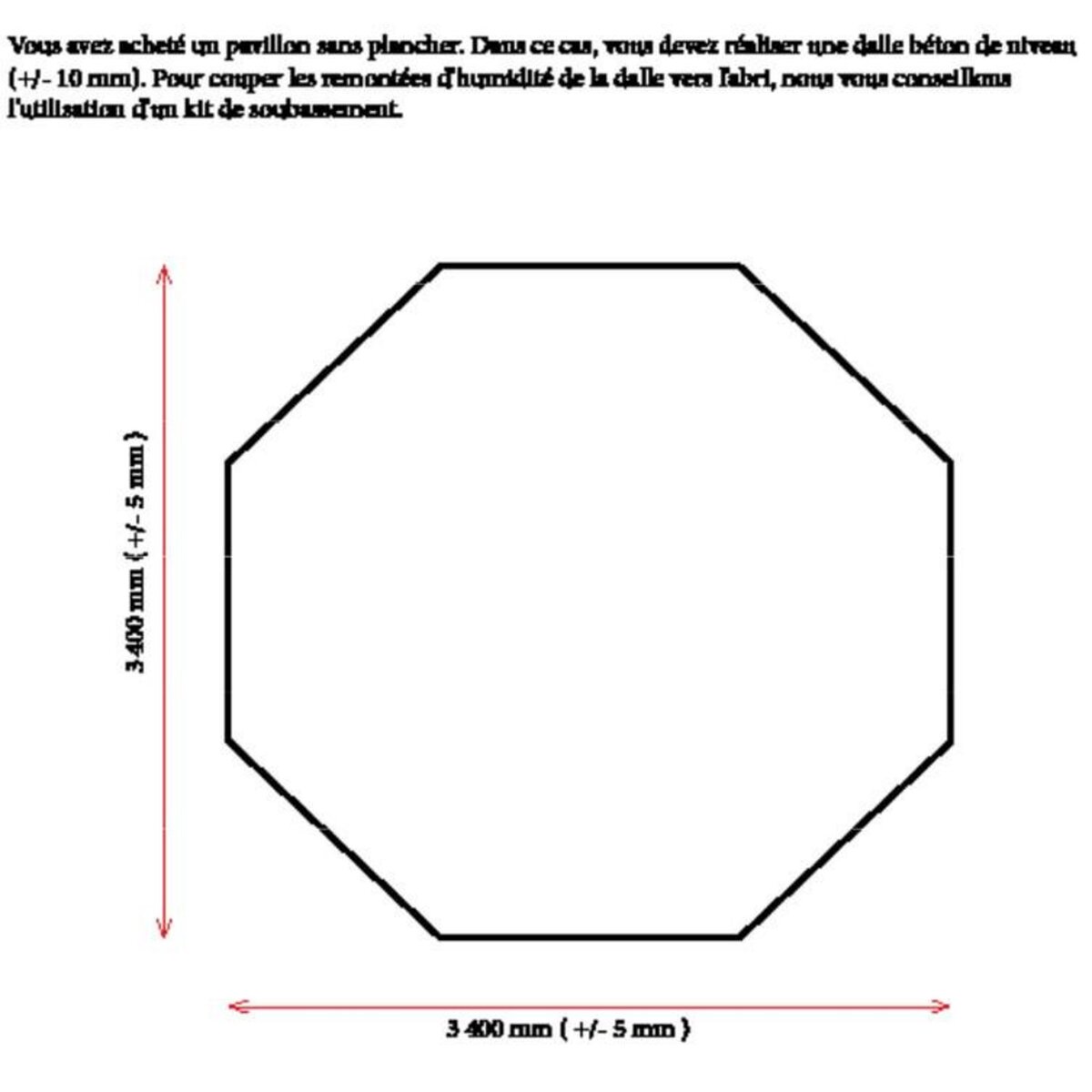 Hisense Pavillon octogonal 8.78m² bois naturel - kic35