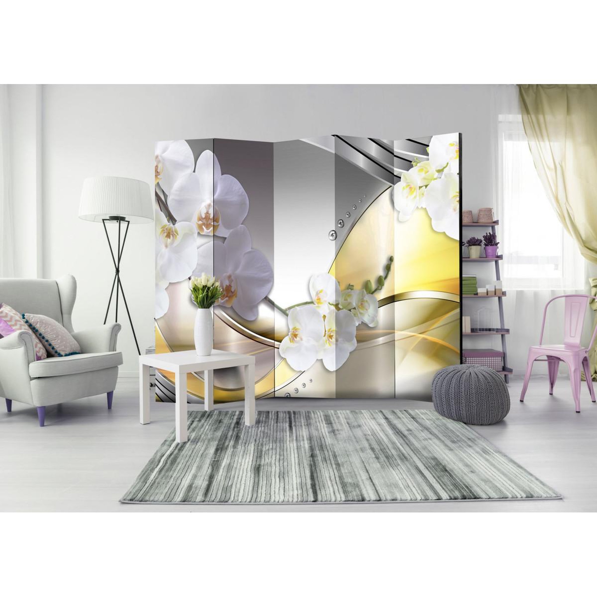 Voir la diapositive 2 : Paris Prix Paravent 5 volets  yellow journey  172x225cm
