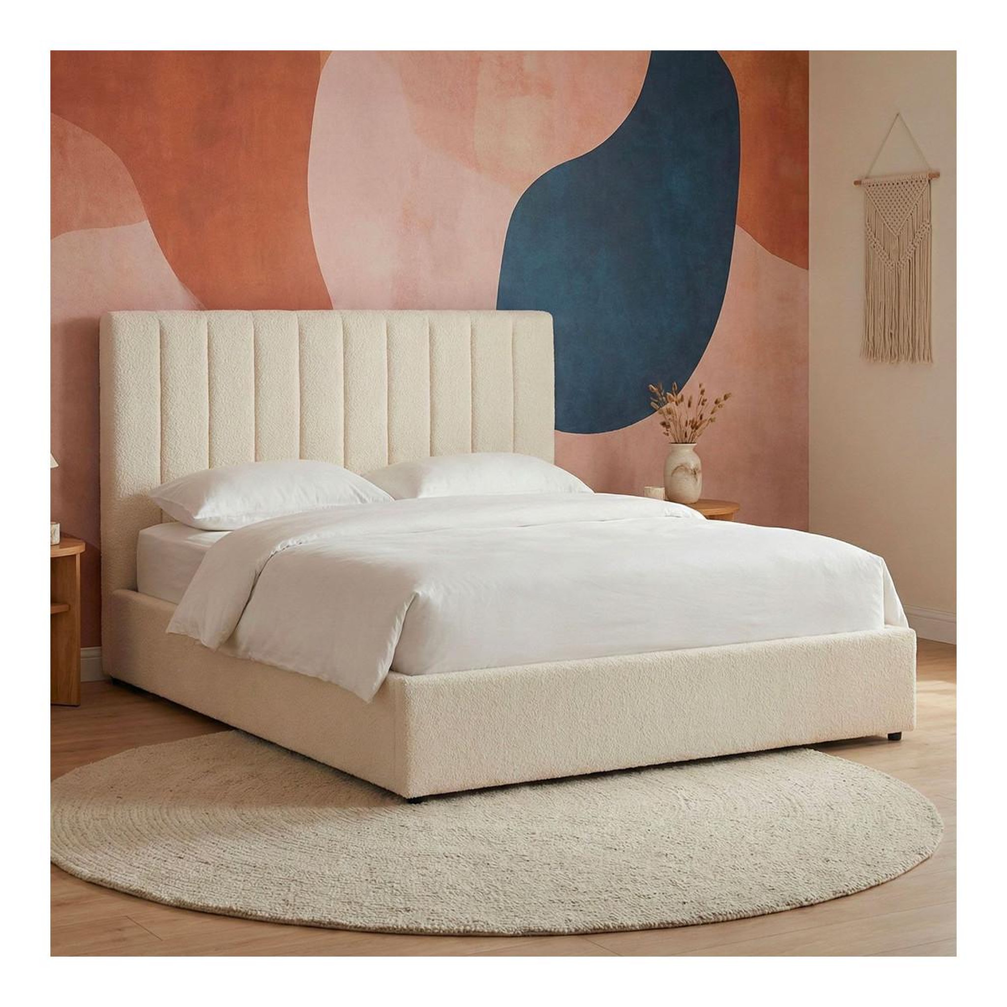 Voir la diapositive 4 : Paris Prix Lit coffre design bouclette  songa  140x190cm beige