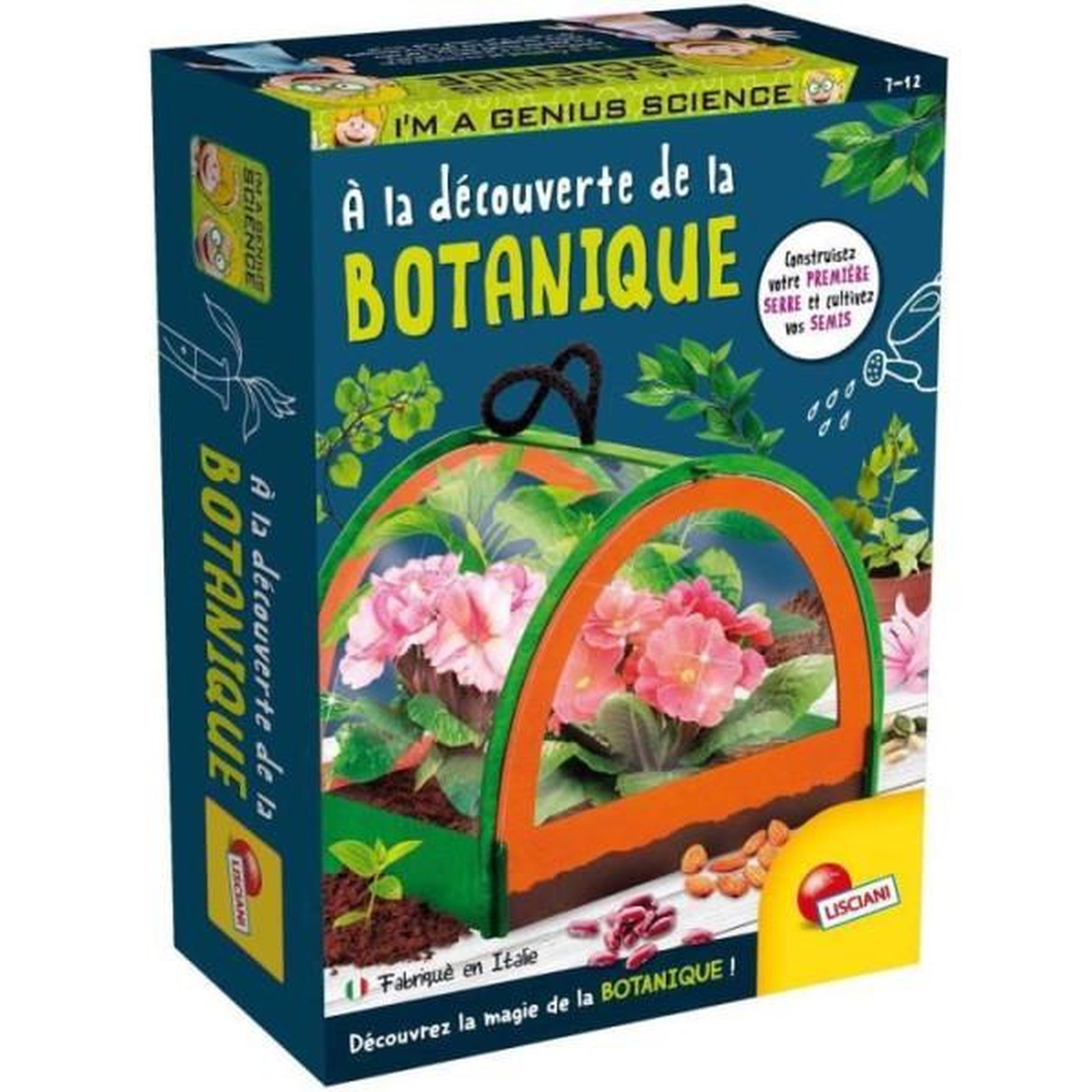 LISCIANI GIOCHI Découverte de la botanique - Kit Scientifique - I'M A GENIUS POCKET - Serre miniature, Expériences botaniques