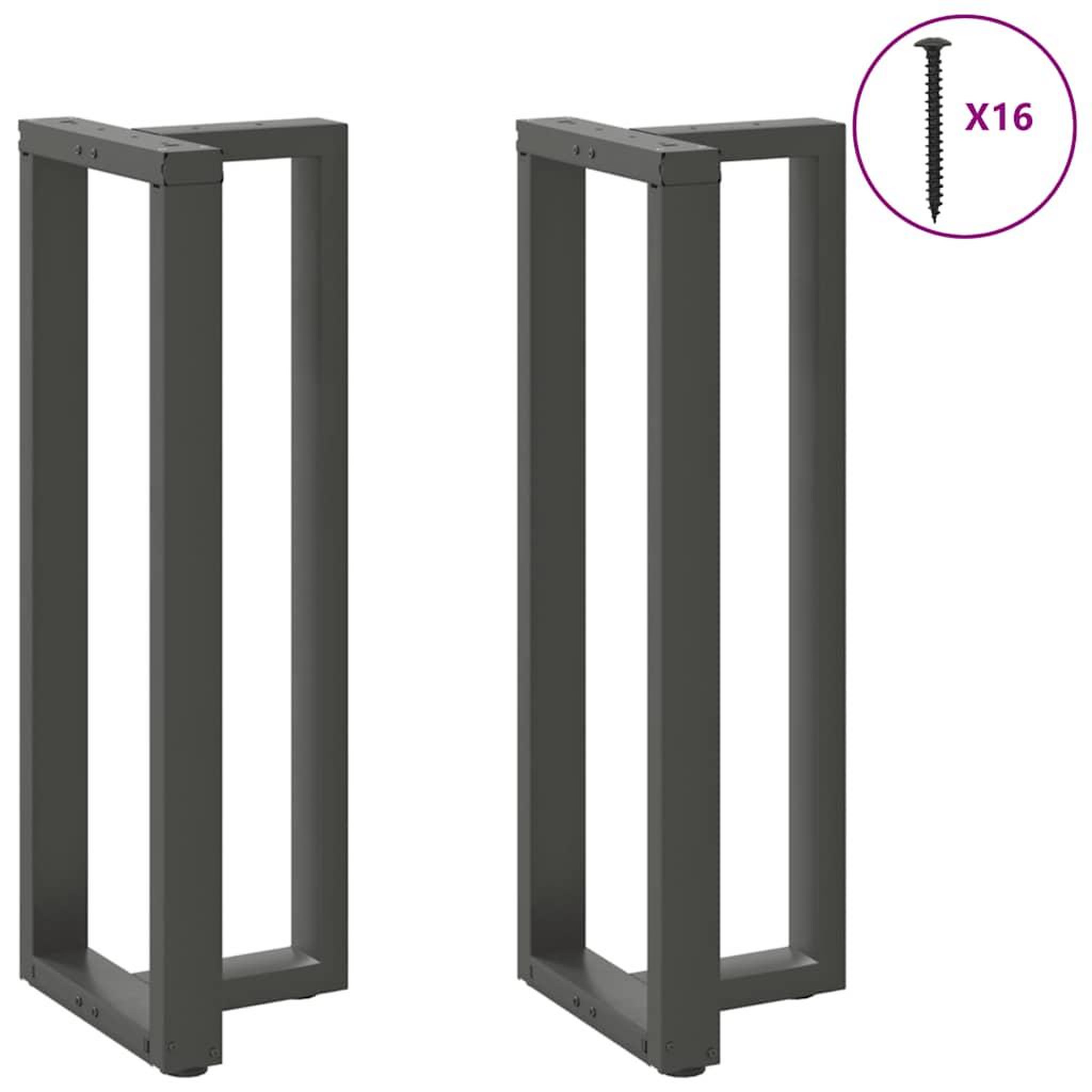 Voir la diapositive 3 : VIDAXL Pieds de table de bar forme de T 2 pcs anthracite acier