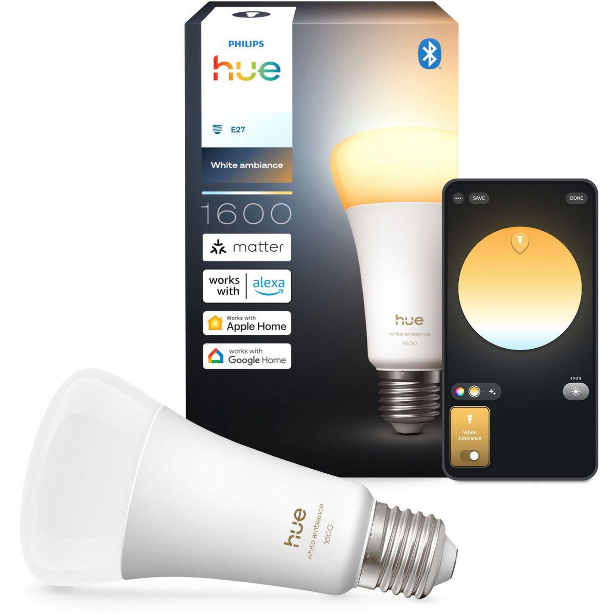 Voir la diapositive 4 : PHILIPS HUE Ampoule LED connectée E27 White Ambiance 100W