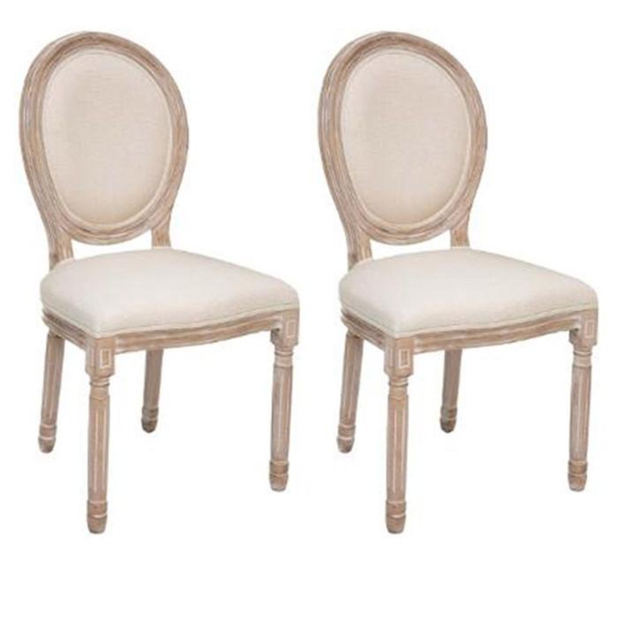 Voir la diapositive 1 : ATMOSPHERA Lot de 2 Chaises Design  Cleon  96cm Beige