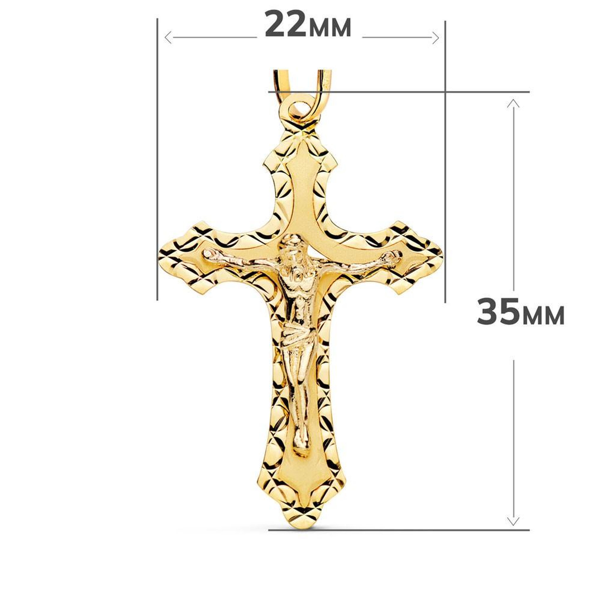 Voir la diapositive 4 : L'ATELIER D'AZUR Pendentif  - Médaille Christ sur la Croix Or 18 Carats 750 Jaune - Chaine Offerte