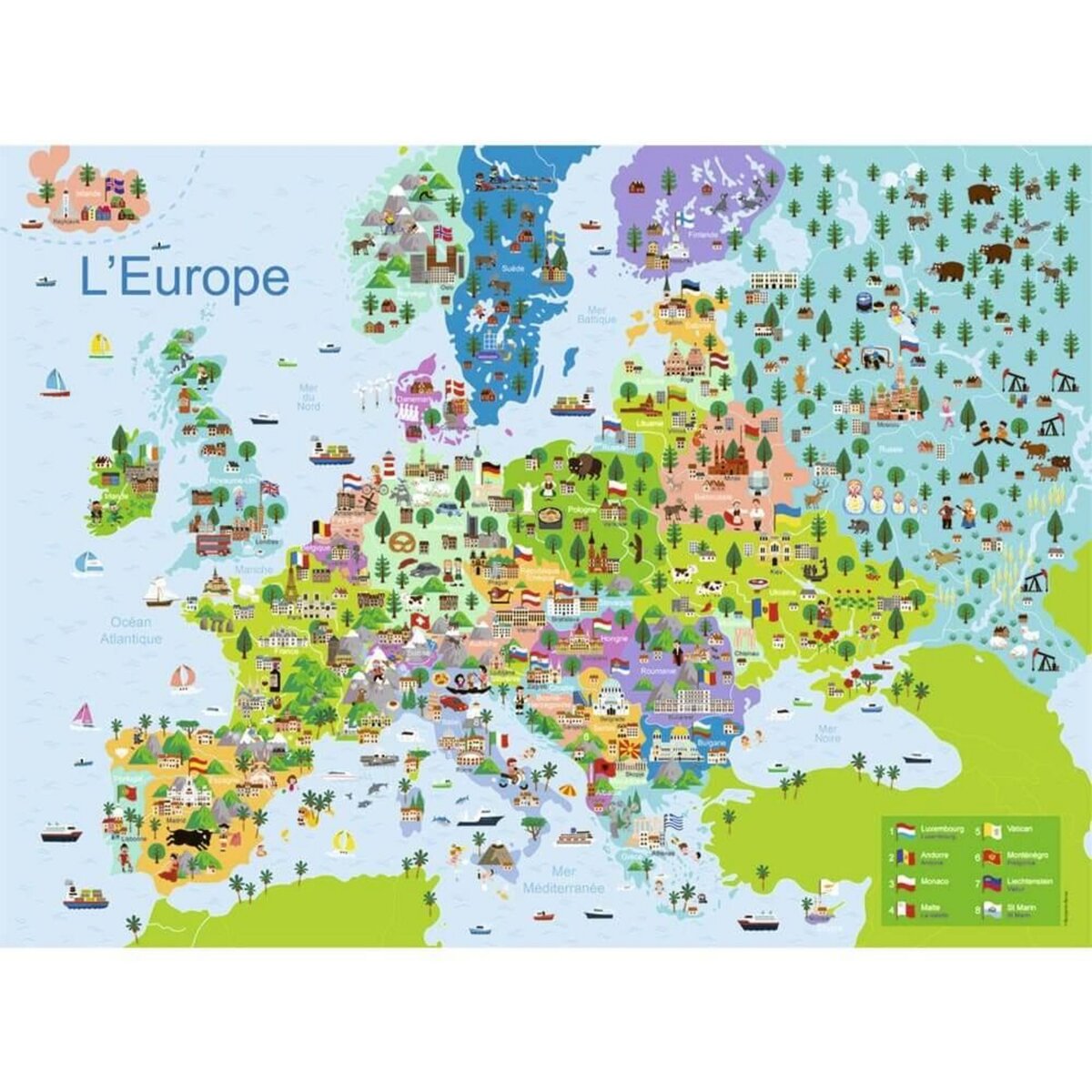 Puzzle 500 pièces - La folle carte d'Europe