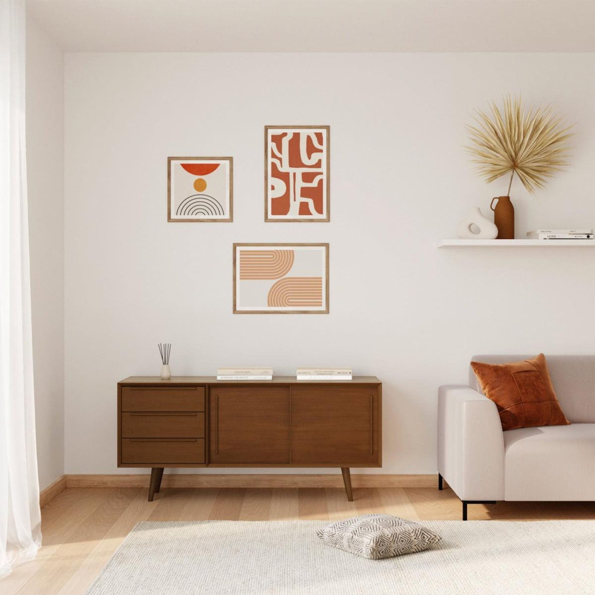 Rendez vous déco Buffet 2 portes coulissantes et 3 tiroirs en teck-Waya
