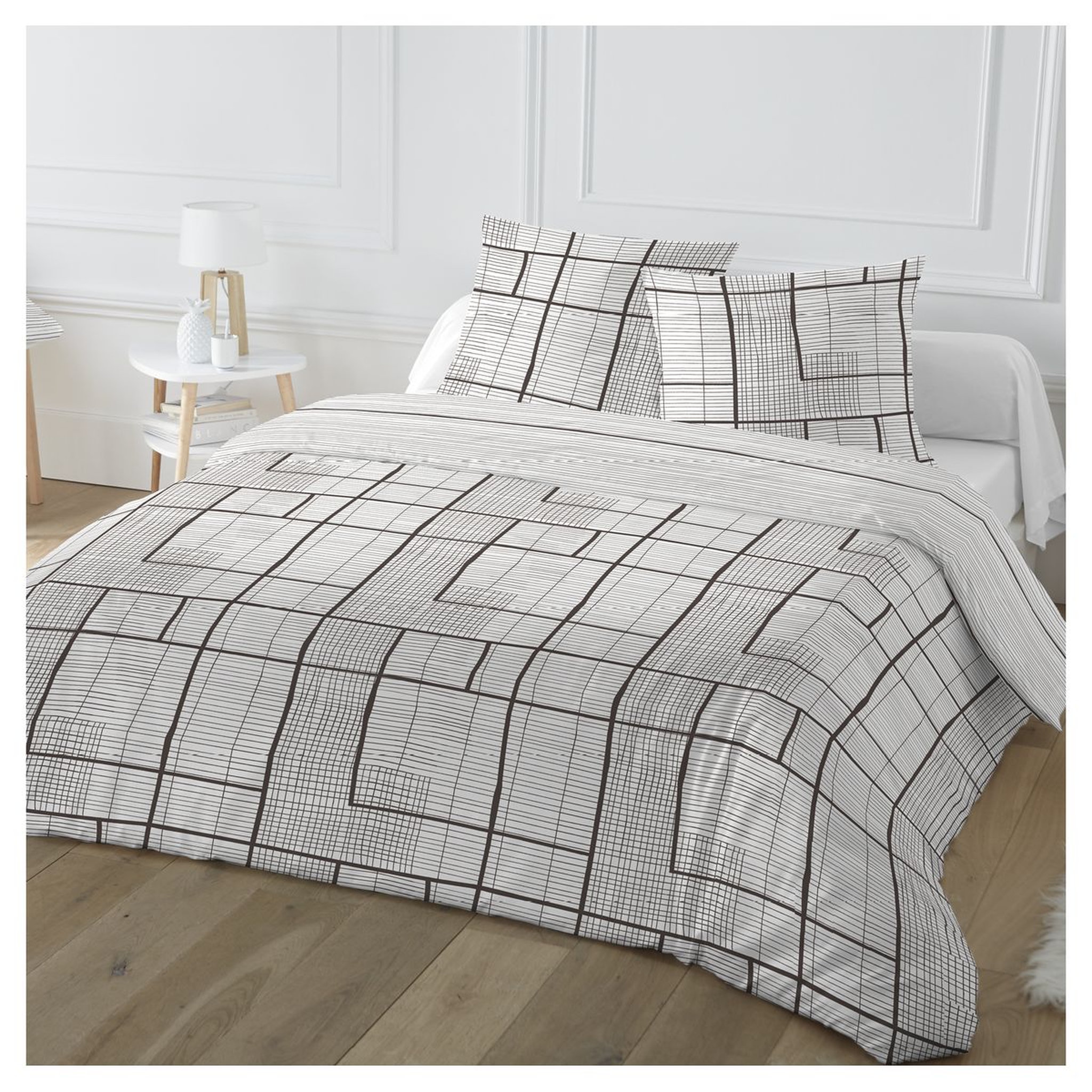 Voir la diapositive 1 : Parure housse de couette fantaisie en polycoton 51 fils LAHAYE