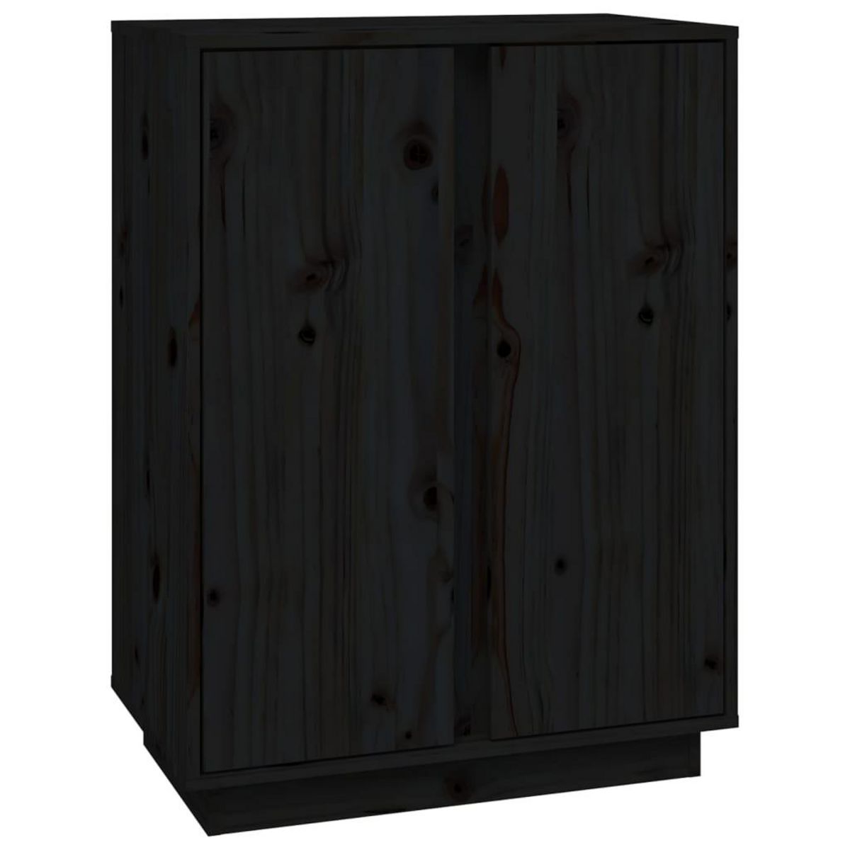 VIDAXL Buffet Noir 60x35x80 cm Bois massif de pin