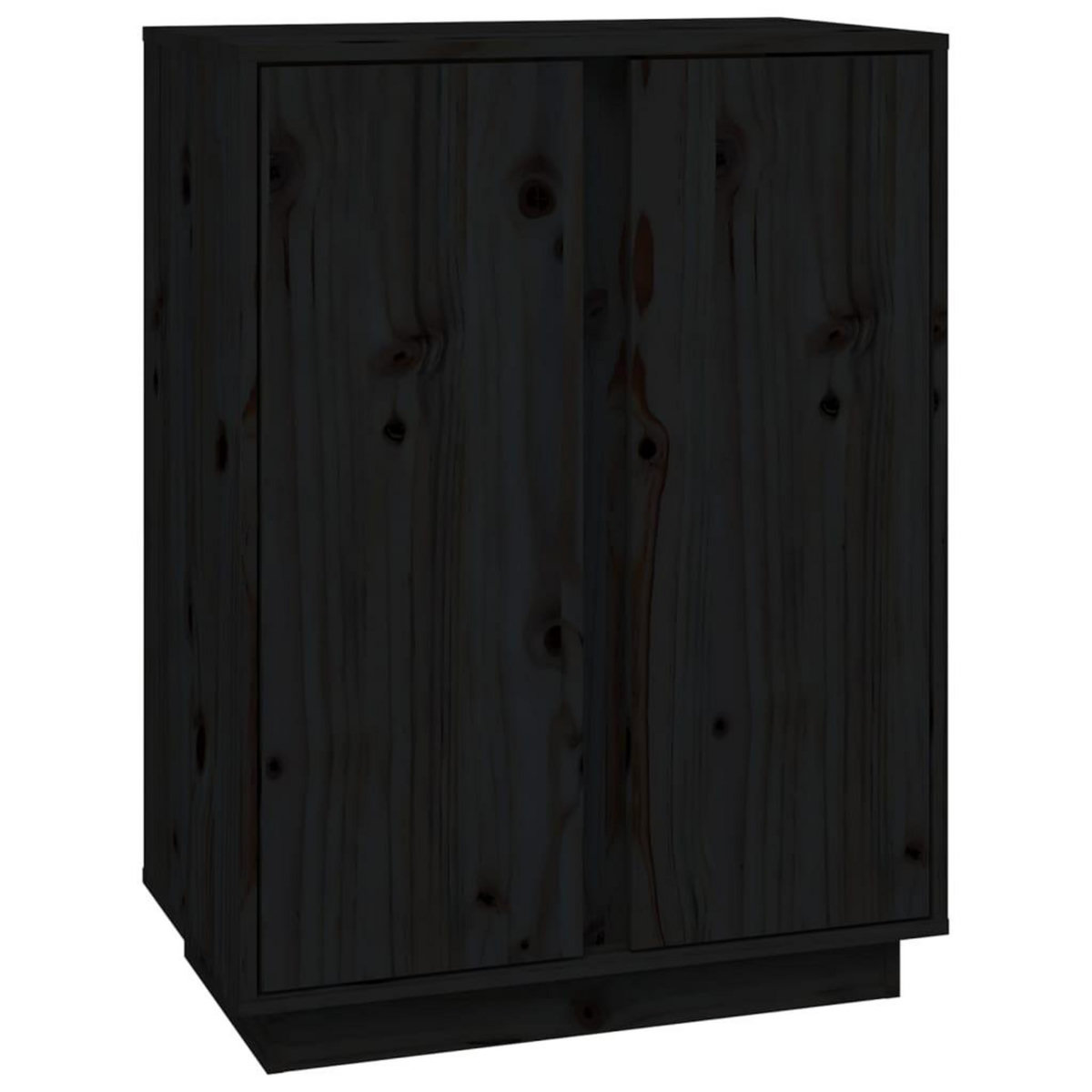 VIDAXL Buffet Noir 60x35x80 cm Bois massif de pin