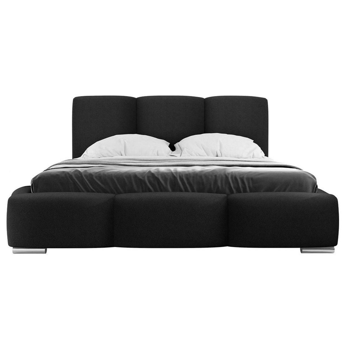 BEST MOBILIER Noa - lit coffre - 140x200 cm - en velours - sommier inclus