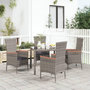 Voir la diapositive 1 : VIDAXL Chaises de jardin avec coussins lot de 4 Resine tressee Gris