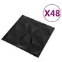 Voir la diapositive 3 : VIDAXL Panneaux muraux 3D 48 pcs 50x50 cm Noir diamant 12 m^2