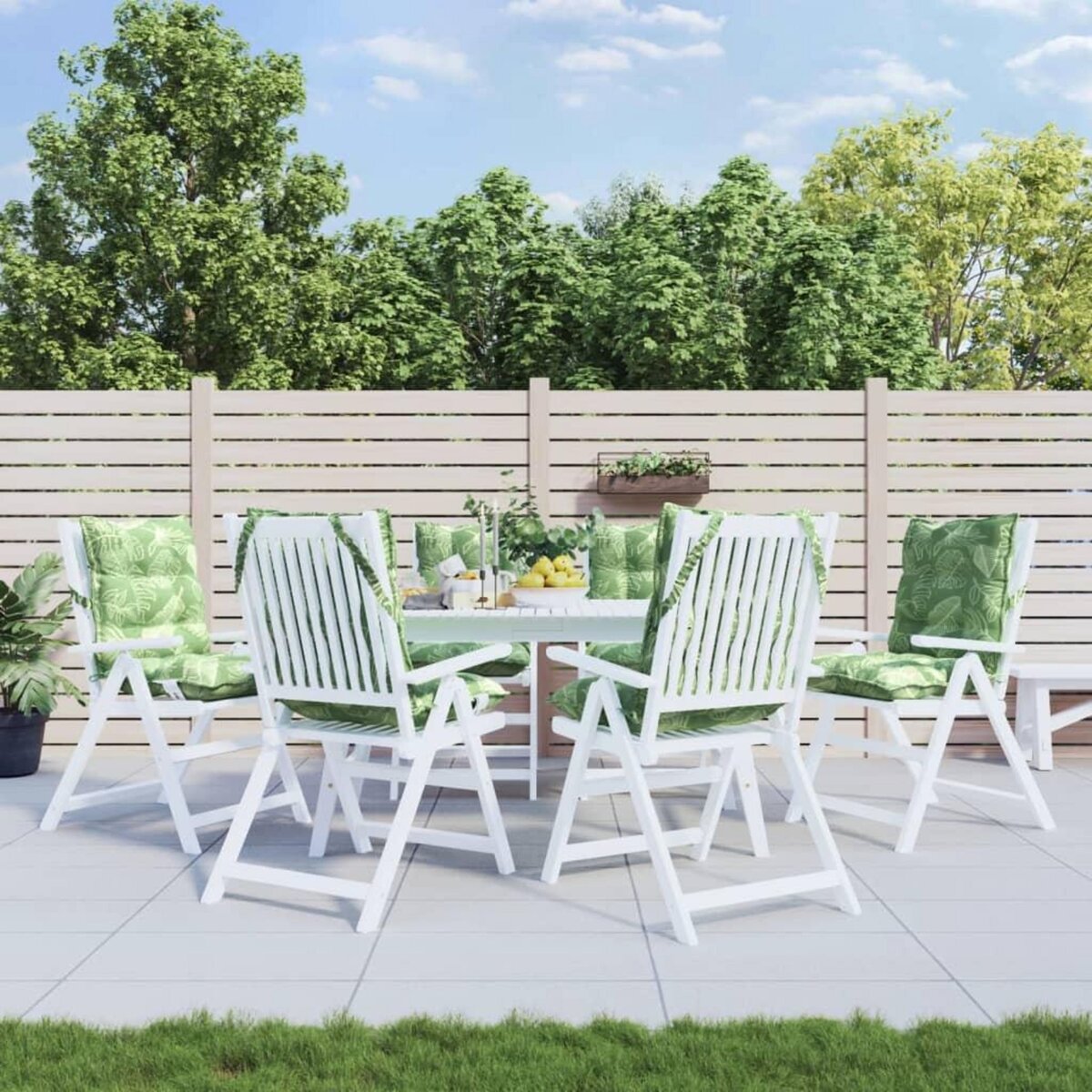 VIDAXL Coussins de chaise a dossier bas lot de 6 modele de feuille