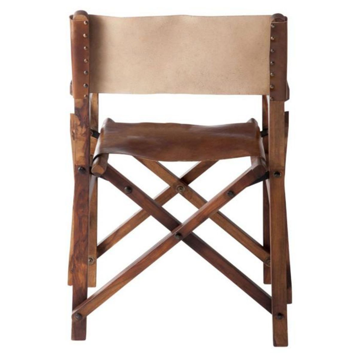 Paris Prix Fauteuil Pliable Design Cuir  Museum  88cm Marron