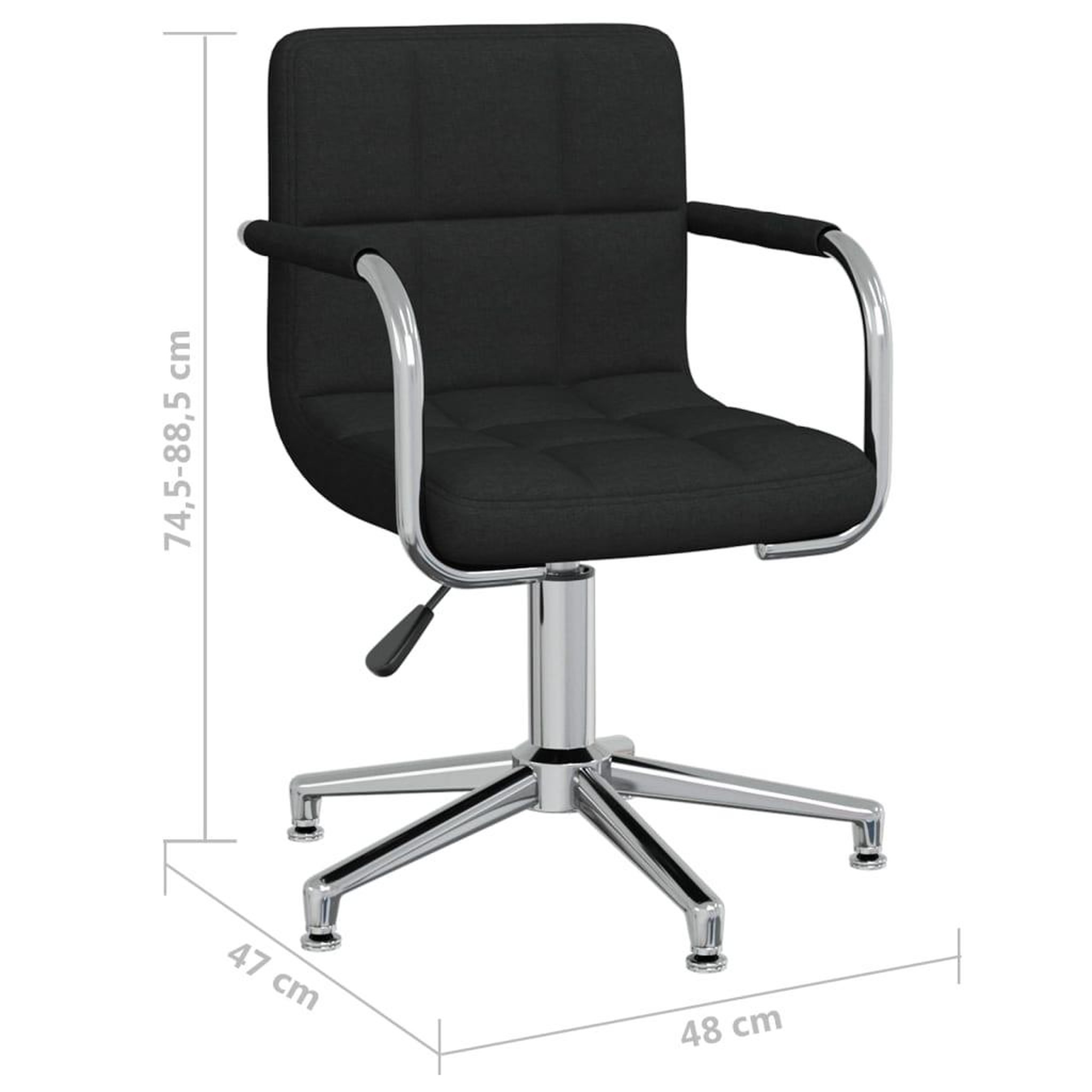 Voir la diapositive 6 : VIDAXL Chaise pivotante de bureau Noir Tissu