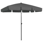 VIDAXL Parasol de plage anthracite 200x125 cm
