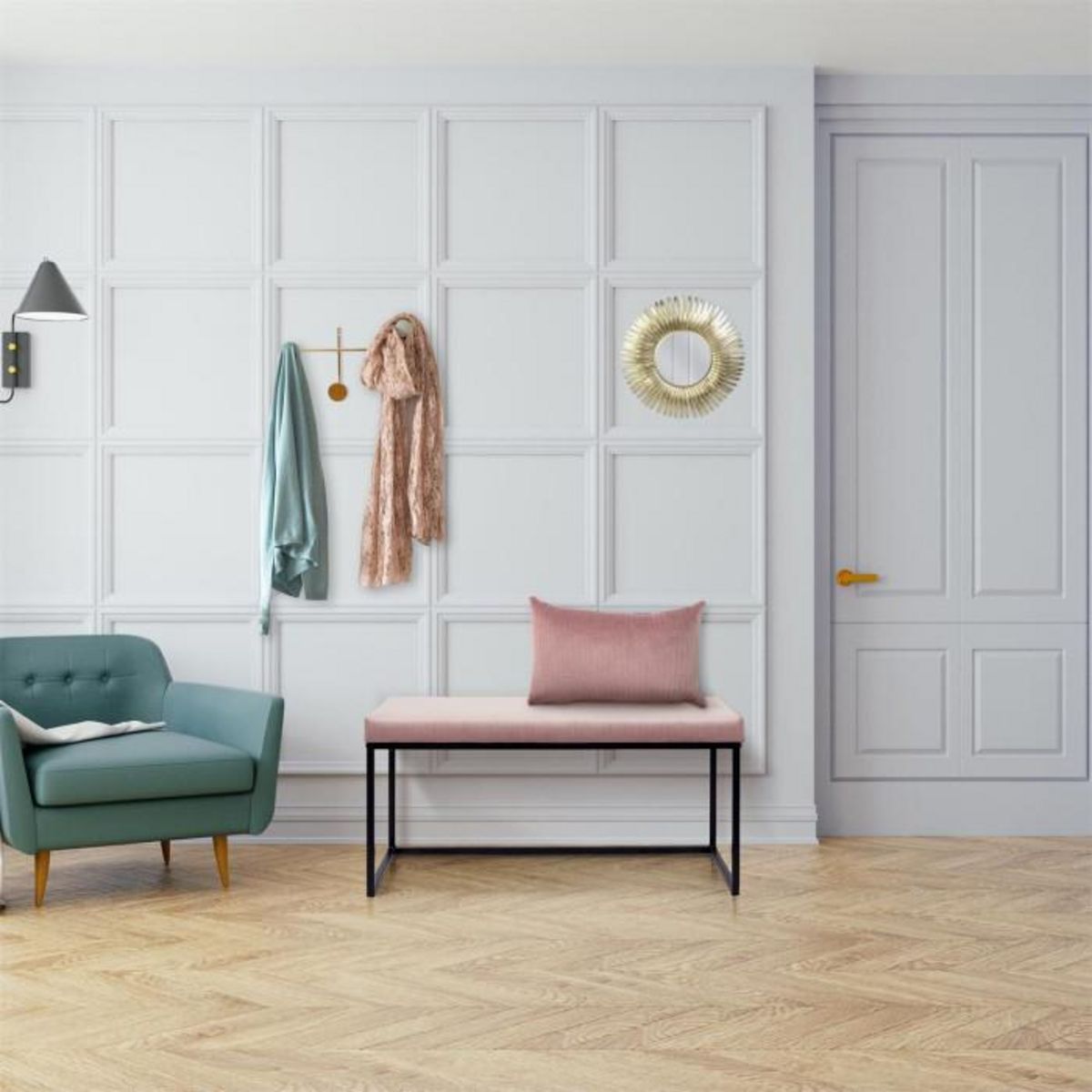 Paris Prix Banc Design  Giulia  100cm Rose