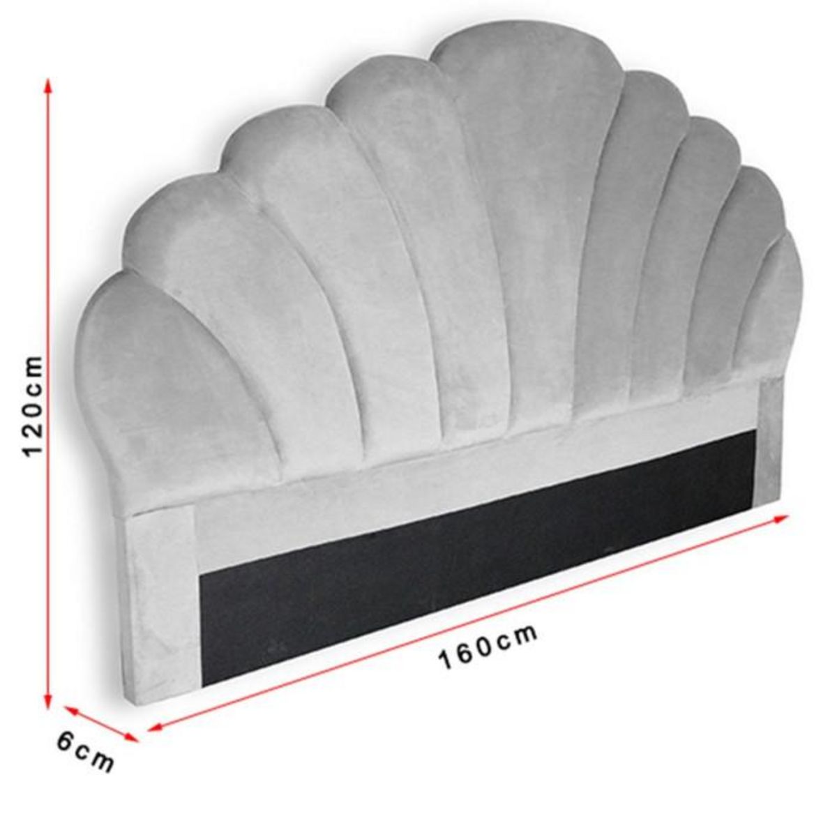 Paris Prix Tête de Lit en Velours  Shelly  160cm Bleu