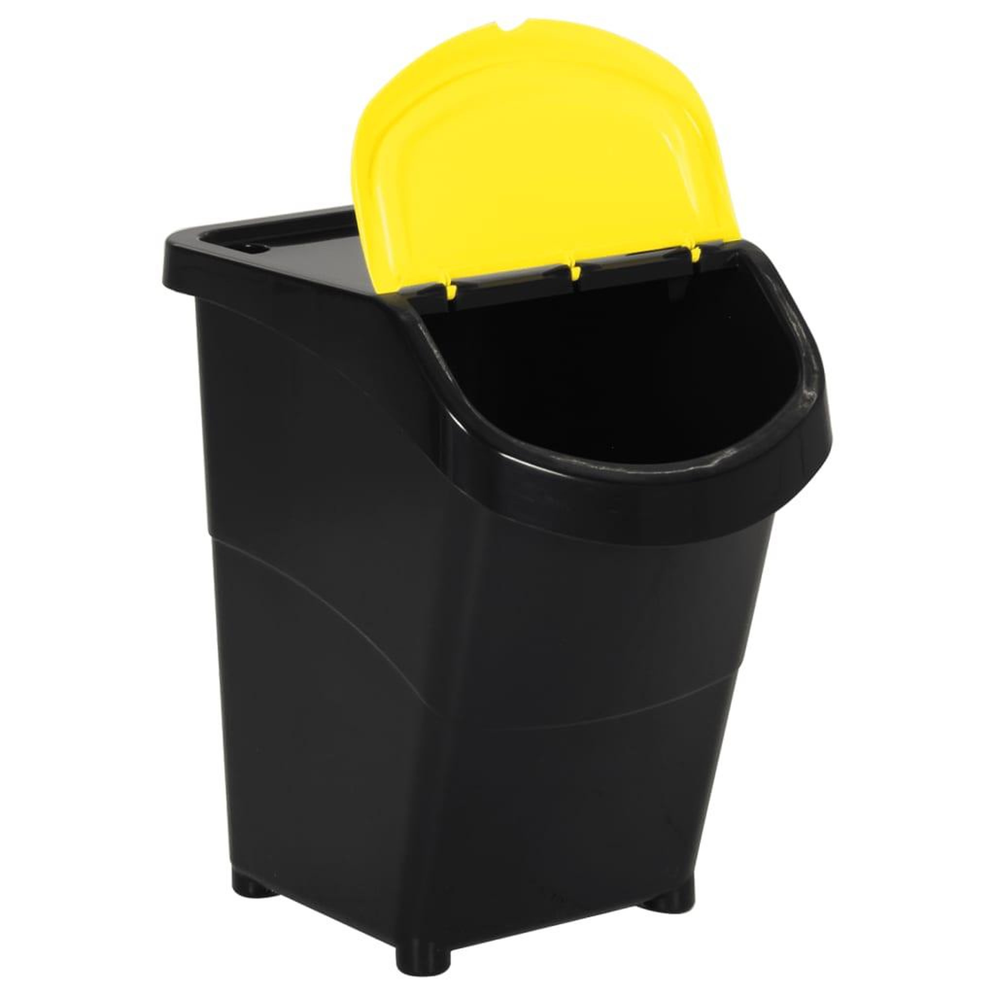 Voir la diapositive 3 : VIDAXL Poubelles empilables avec couvercles 3 pcs noir PP 120 L